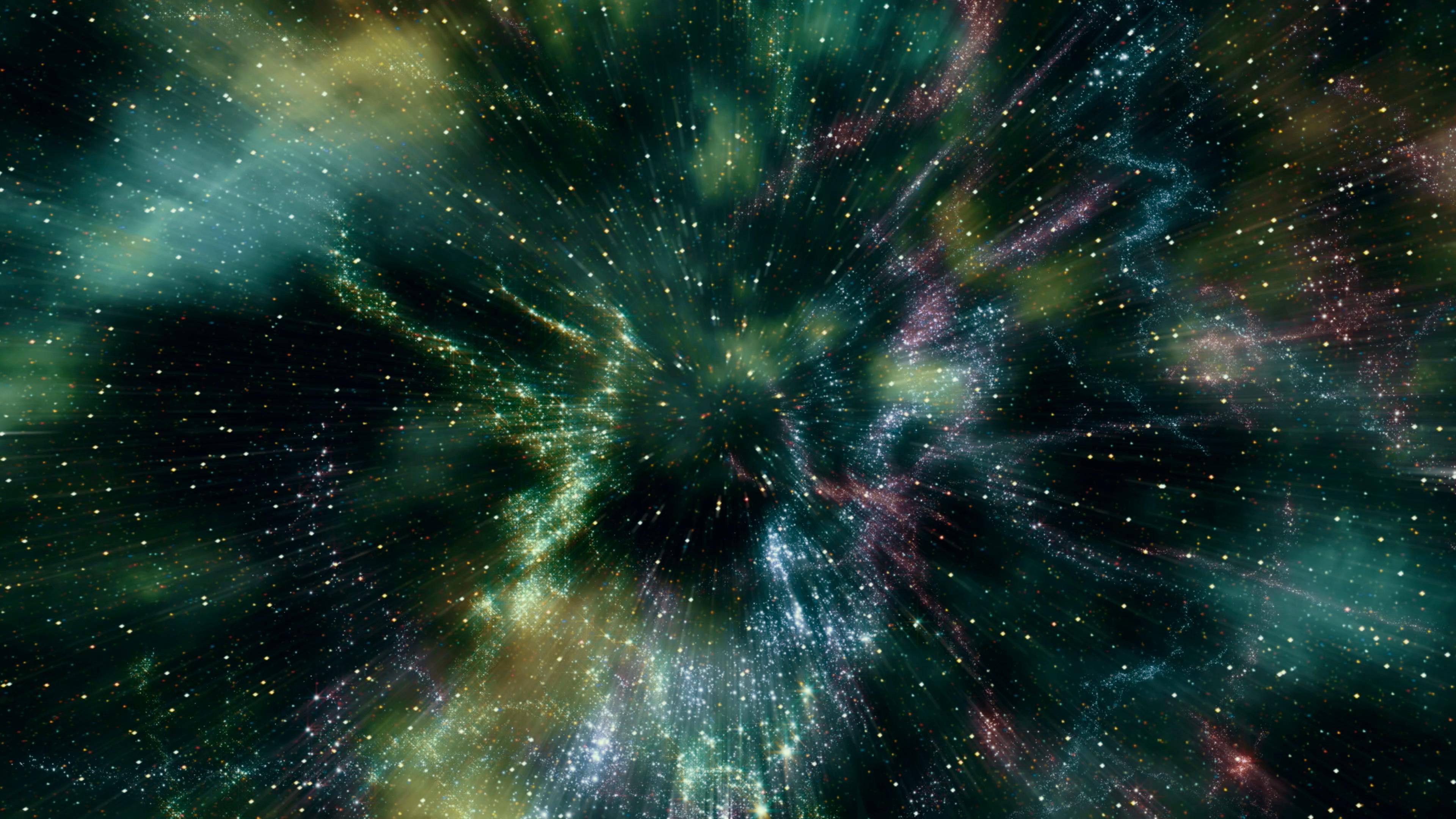 4K video loop of a starfield blast through glowing nebulas