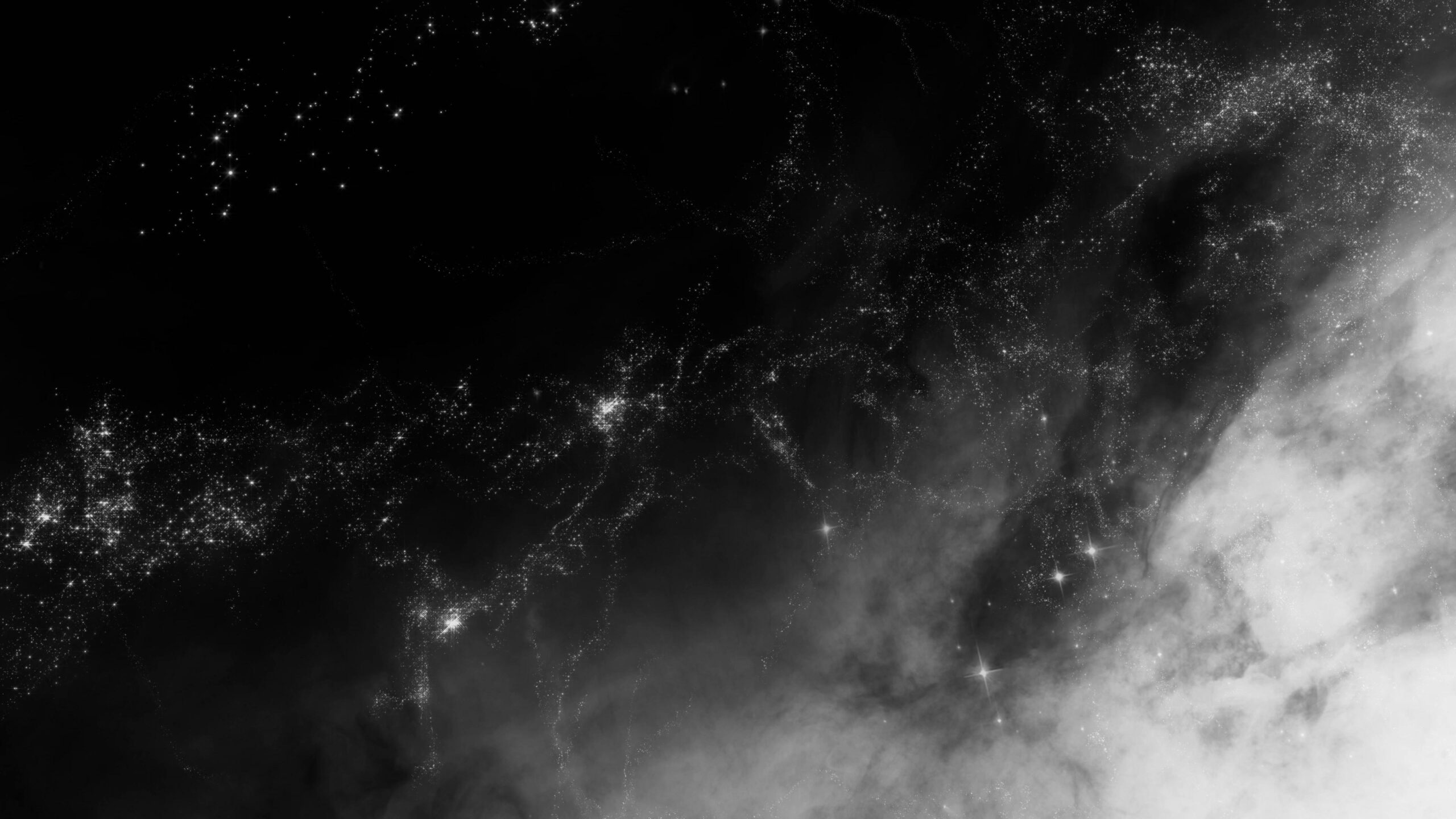 Monochromatic starfield drifting through galaxy void 4K video loop.