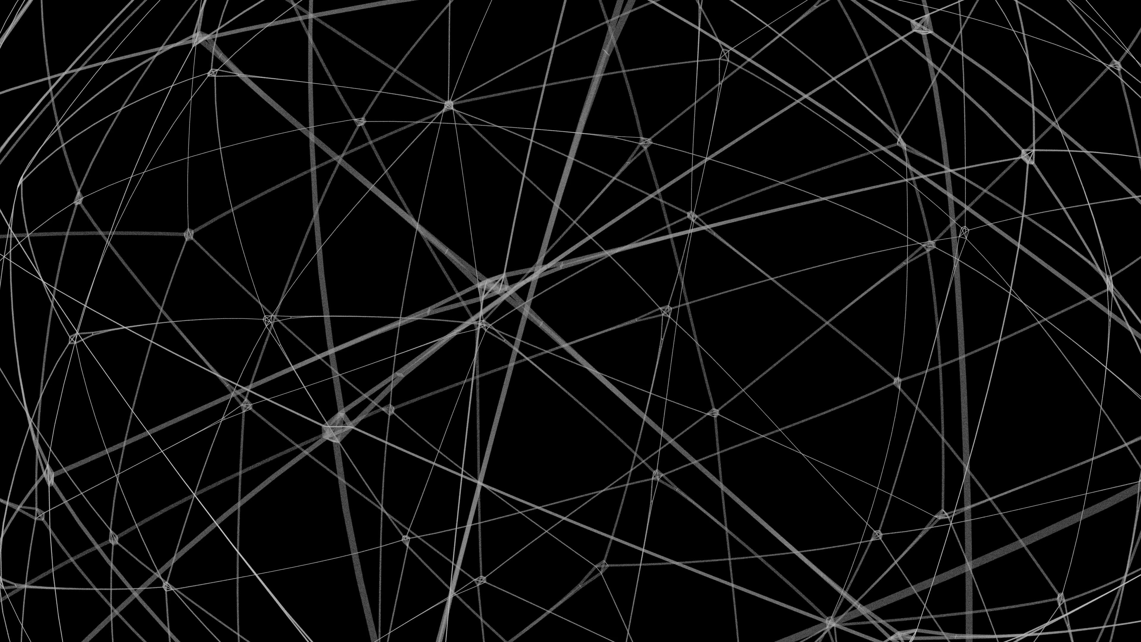 White Lines Intersect Black 4K Video Background Pattern Art