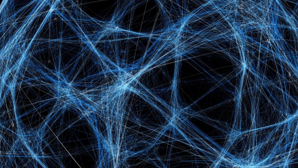 Abstract Blue Thread Network 4K Video