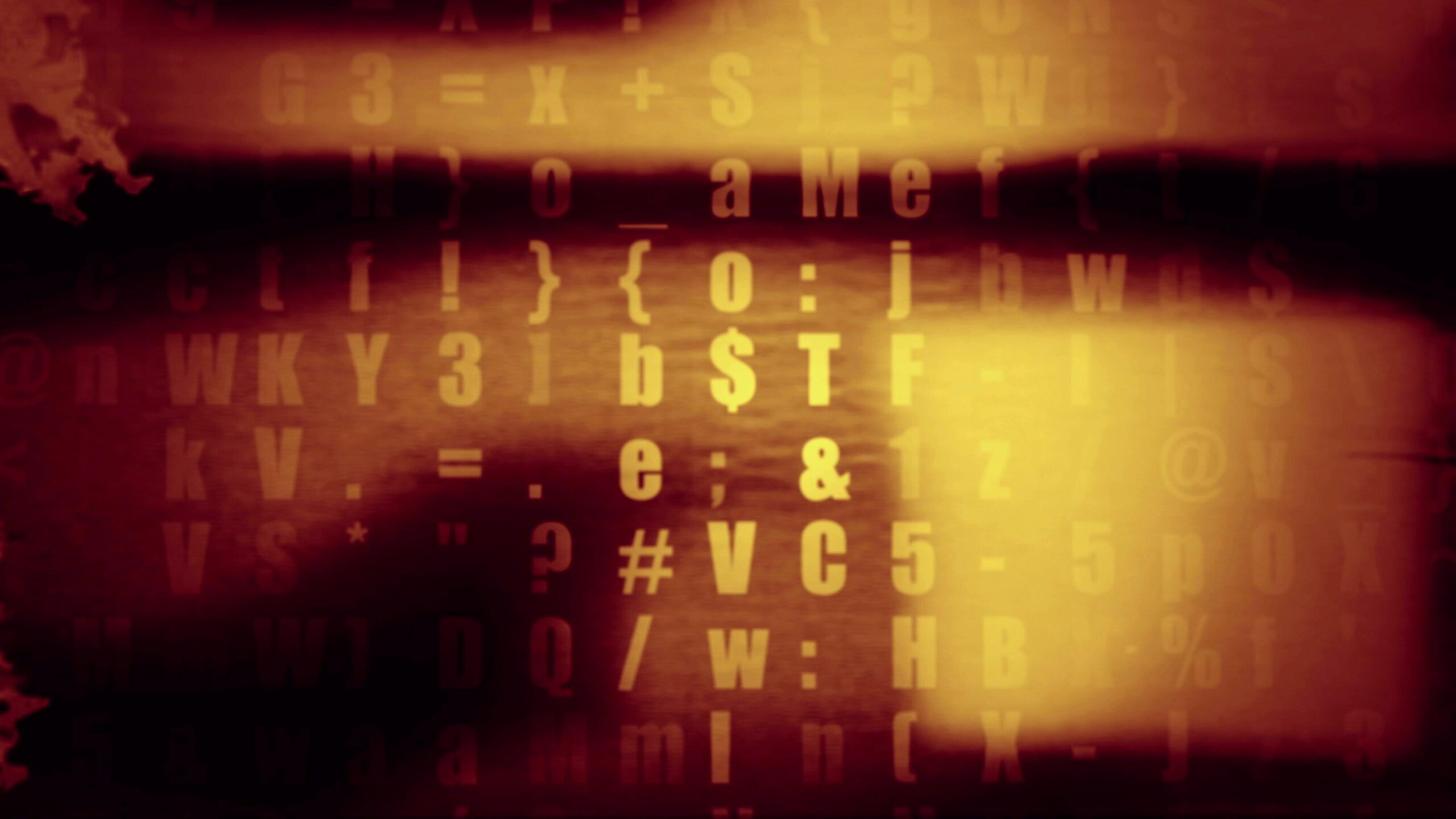 Abstract digital alphabet animation on textured surface.