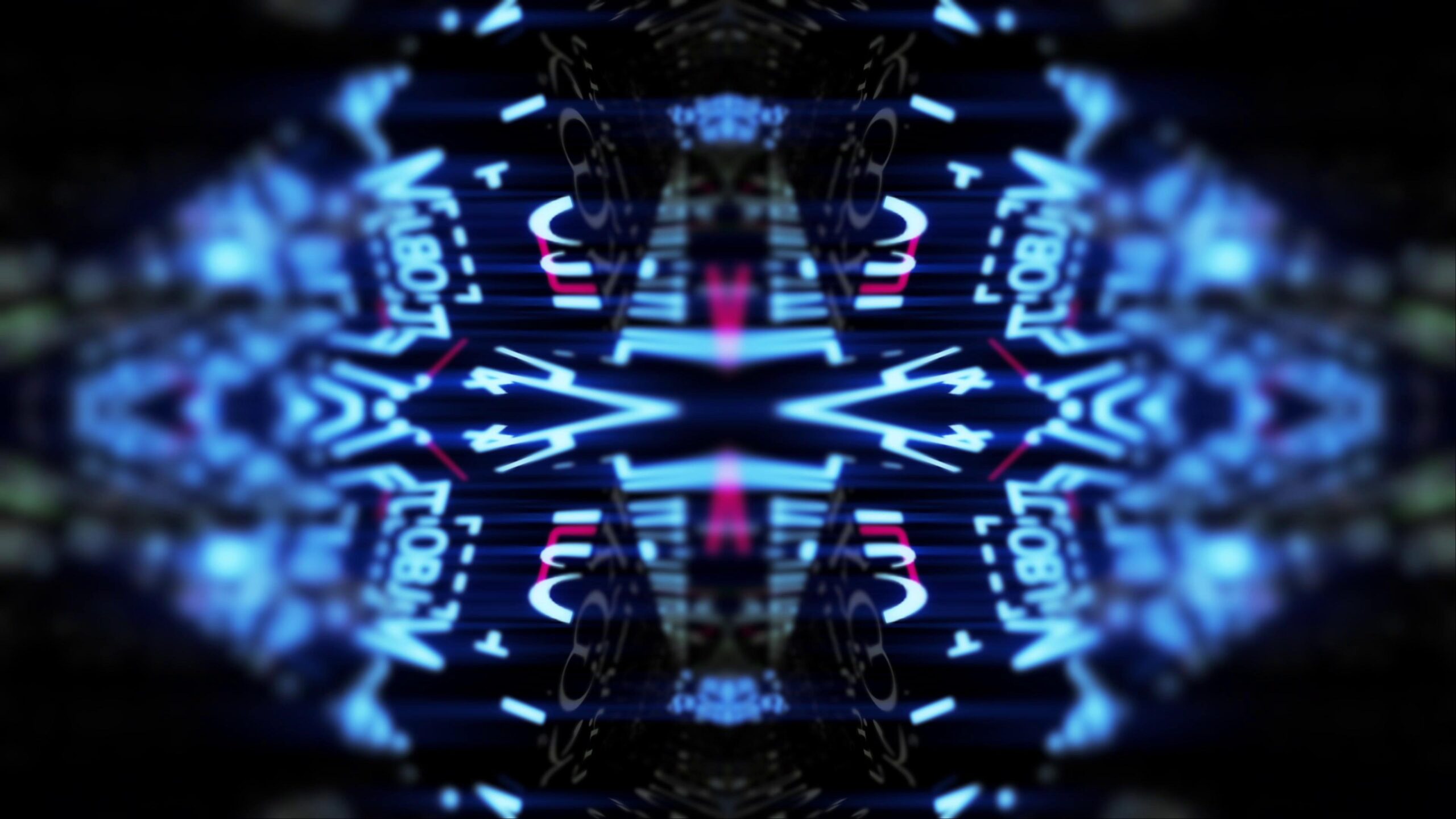 Abstract digital art 4K video loop with neon colors, light patterns against dark backdrop.