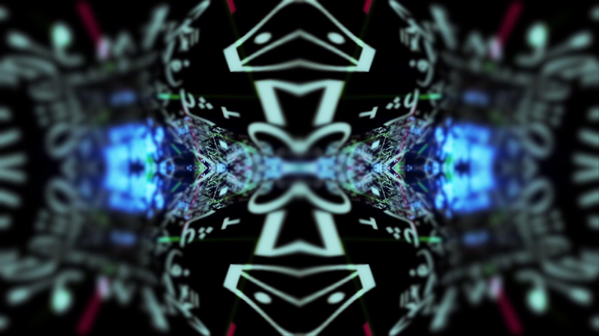 Abstract digital art video loop with neon colors, light patterns against dark backdrop.