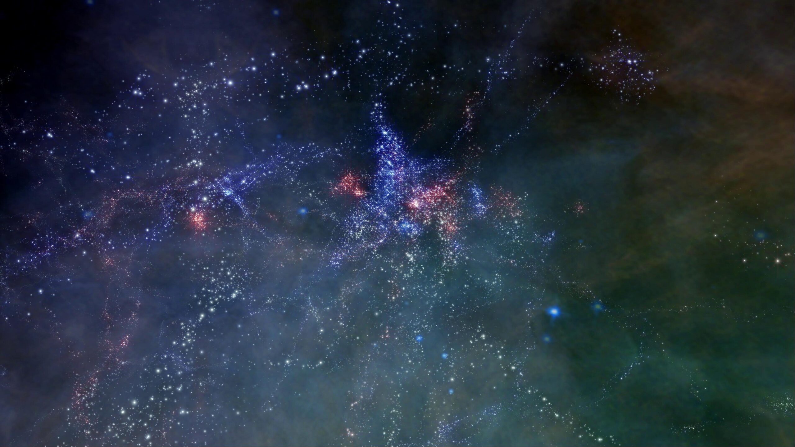Cosmic 4K video loop space journey with a breathtaking display of stars and nebulous clouds swirling in deep space.