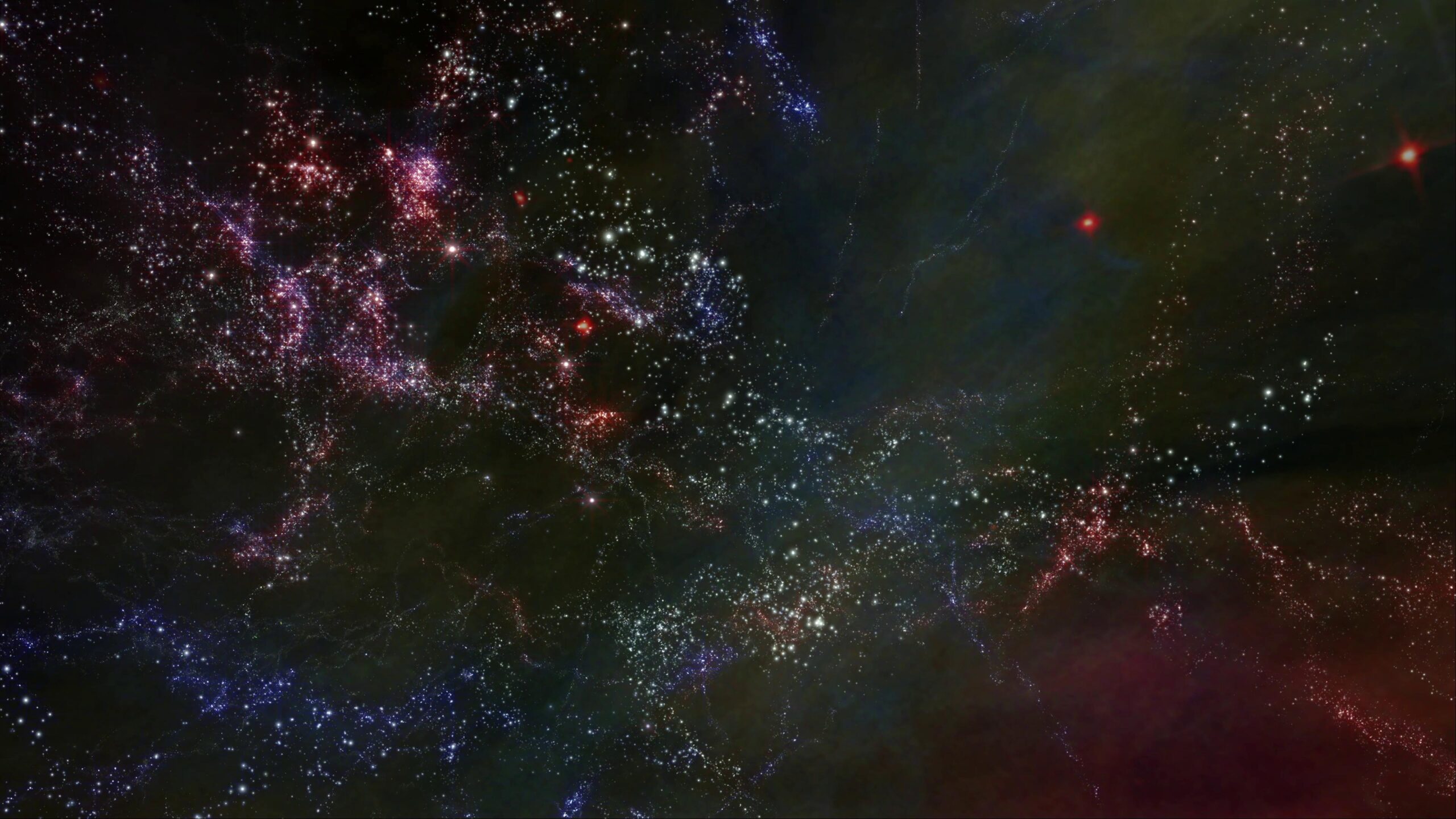4K video loop of a cosmic space journey with a breathtaking tapestry of stars and nebulae dancing across the void.
