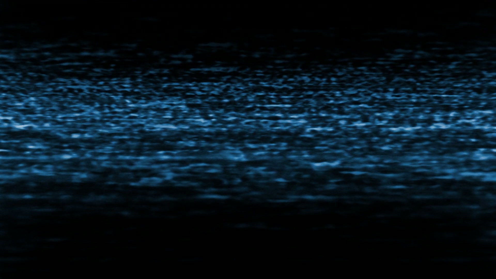Abstract HD video loop of blue static patterns reminiscent of analog television interference with scattered light blue speckles and horizontal lines, creating a mysterious and nostalgic feel.