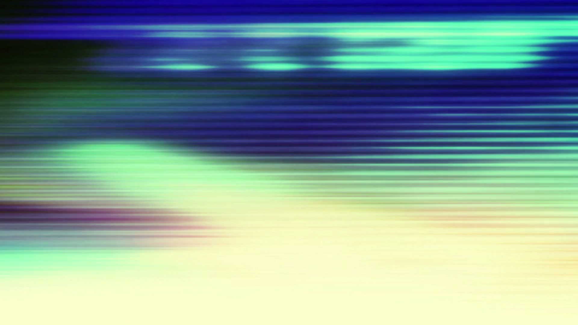 Abstract digital video art loop with vibrant horizontal lines in blue, green, and yellow, creating a dynamic and fluid visual effect.