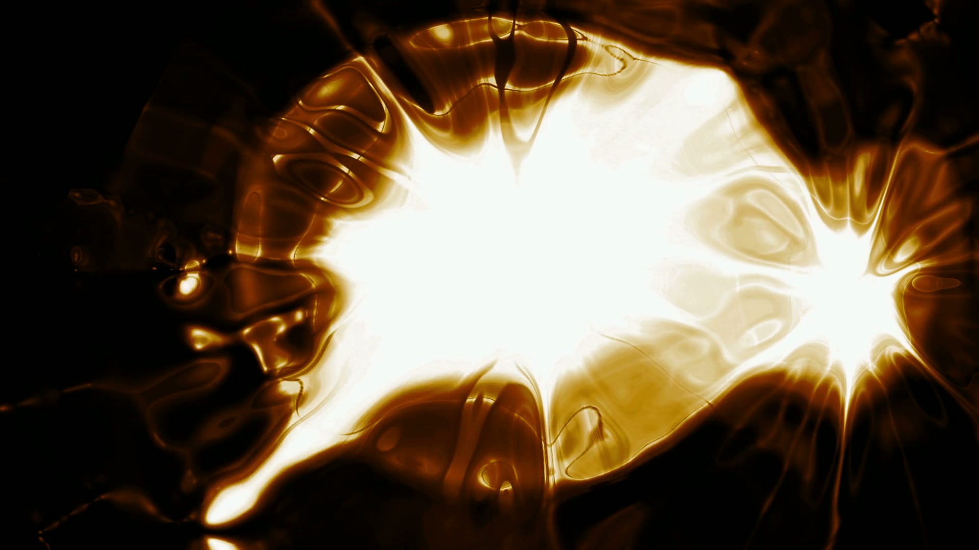 Abstract video loop with a radiant golden light burst at the center, surrounded by swirling patterns and dark contrasting areas, showing an impression of energy in motion.