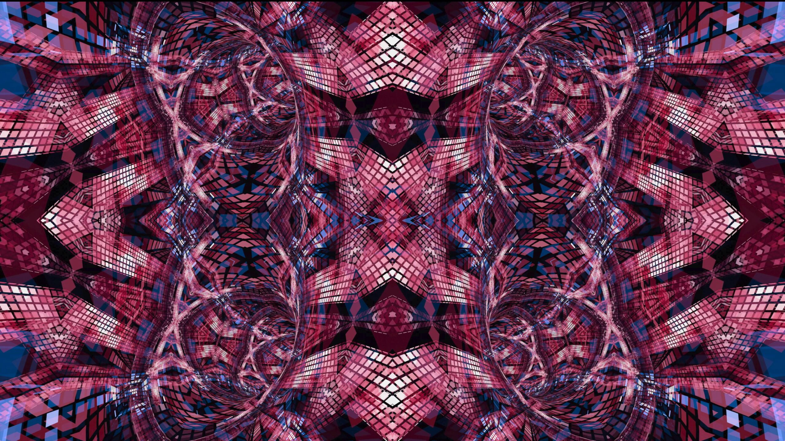 Abstract geometric kaleidoscope 4K video loop with complex symmetry and vivid colors.