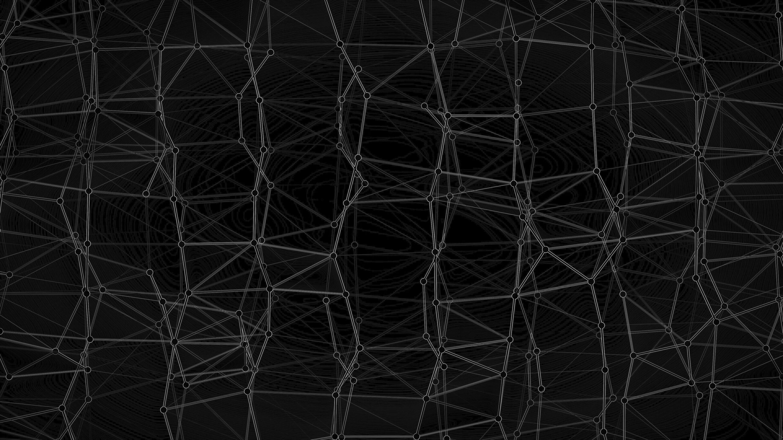 4K video loop of an abstract geometric wireframe network with interconnected nodes.