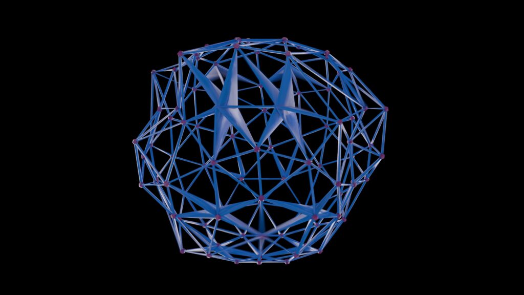 Blue Geometric Sphere Undulation 4K Video