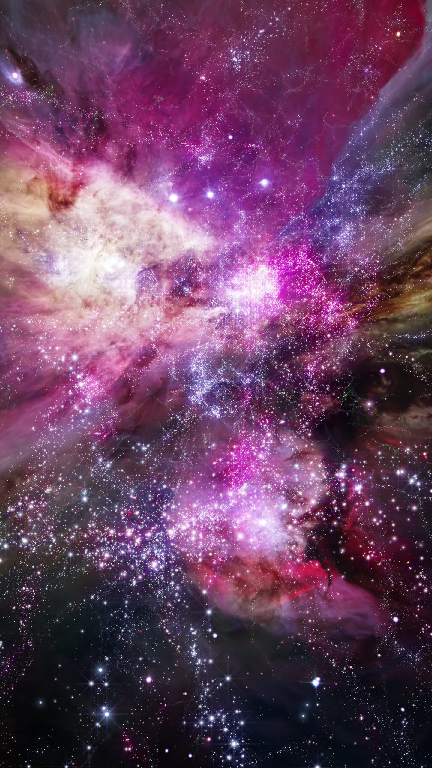 Mesmerizing cosmic nebula animation with vibrant colors and countless twinkling stars in deep space.
