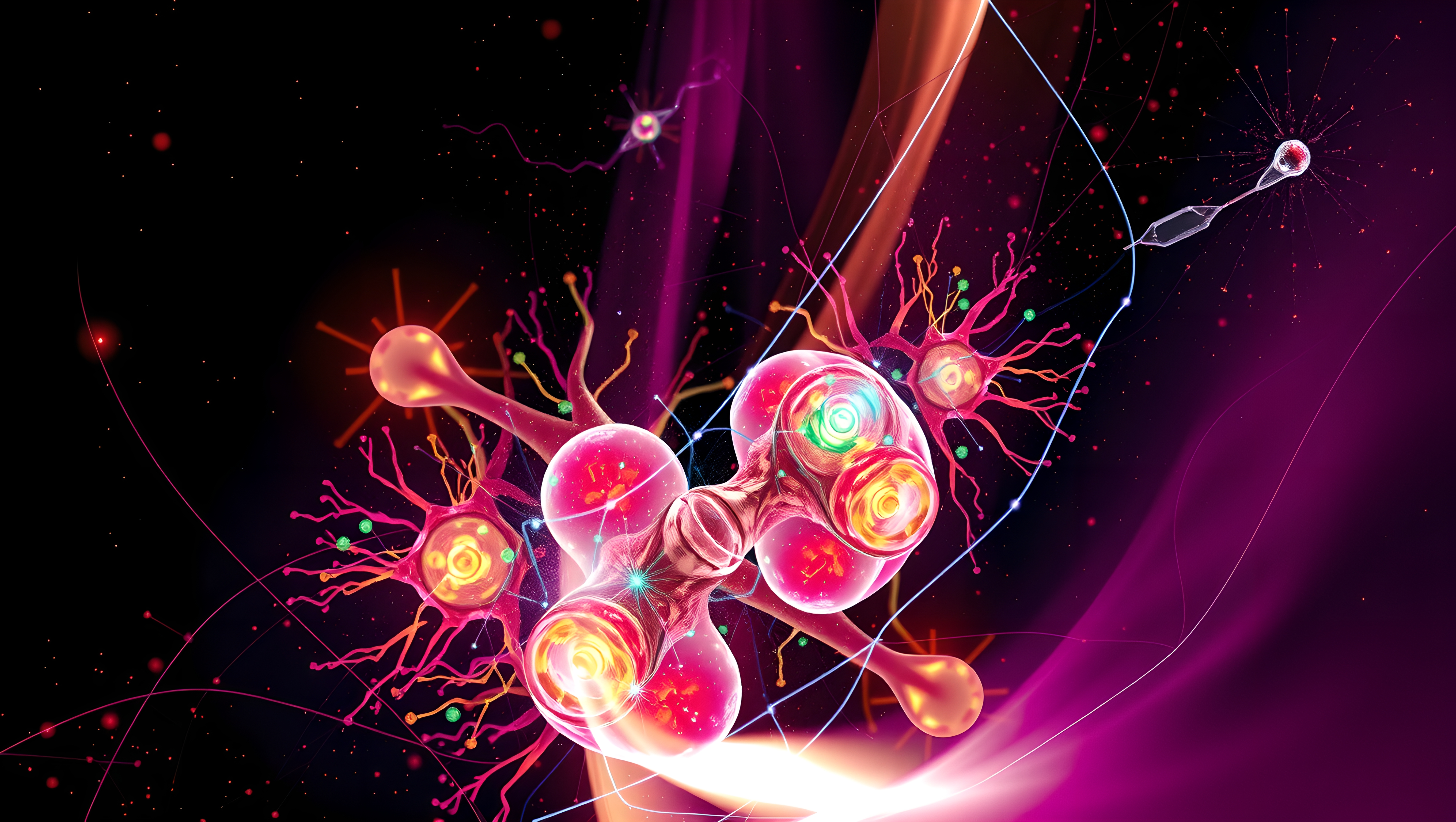 Vibrant abstract neural network artwork.