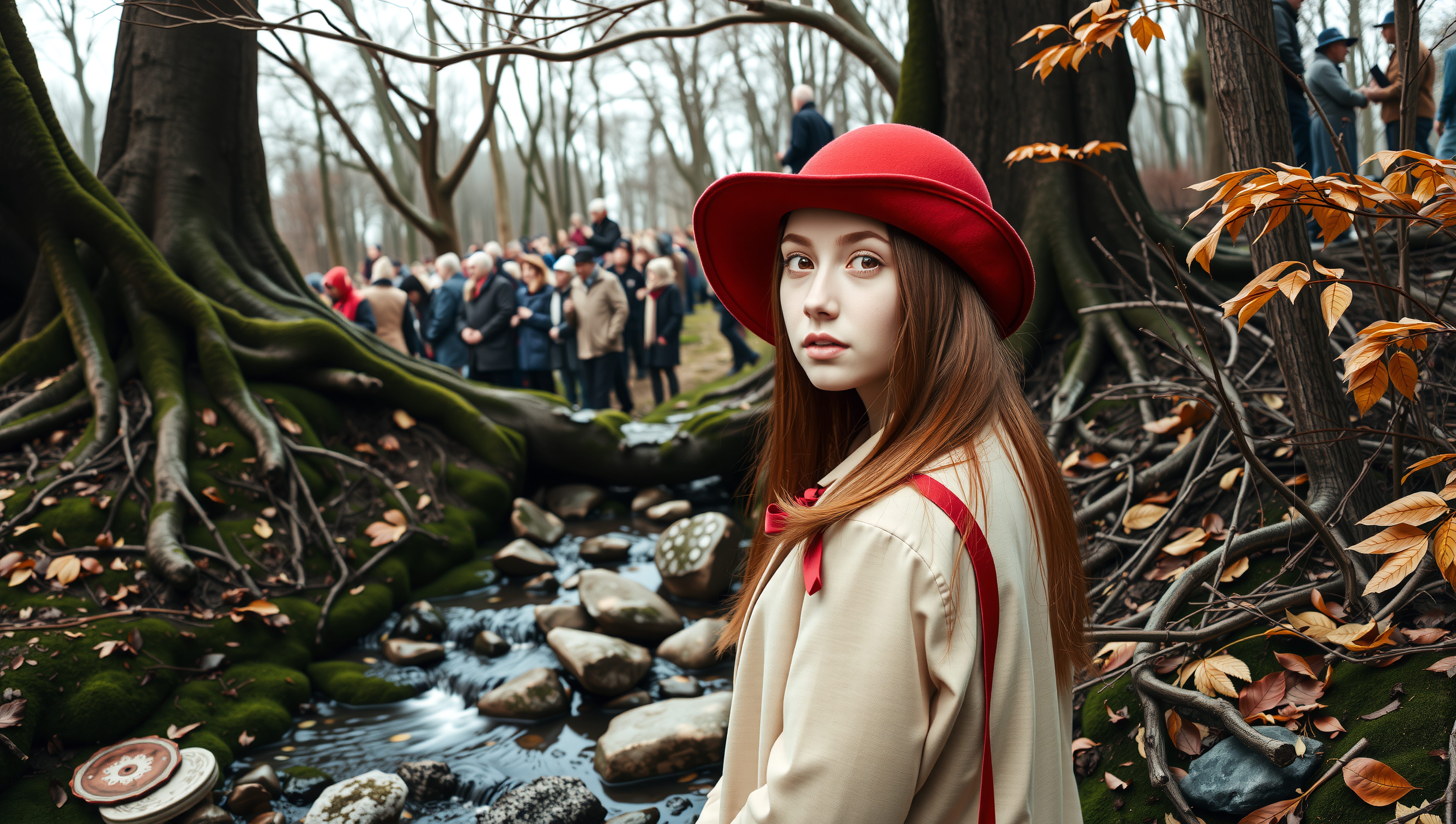 Mysterious Woman in Red Hat