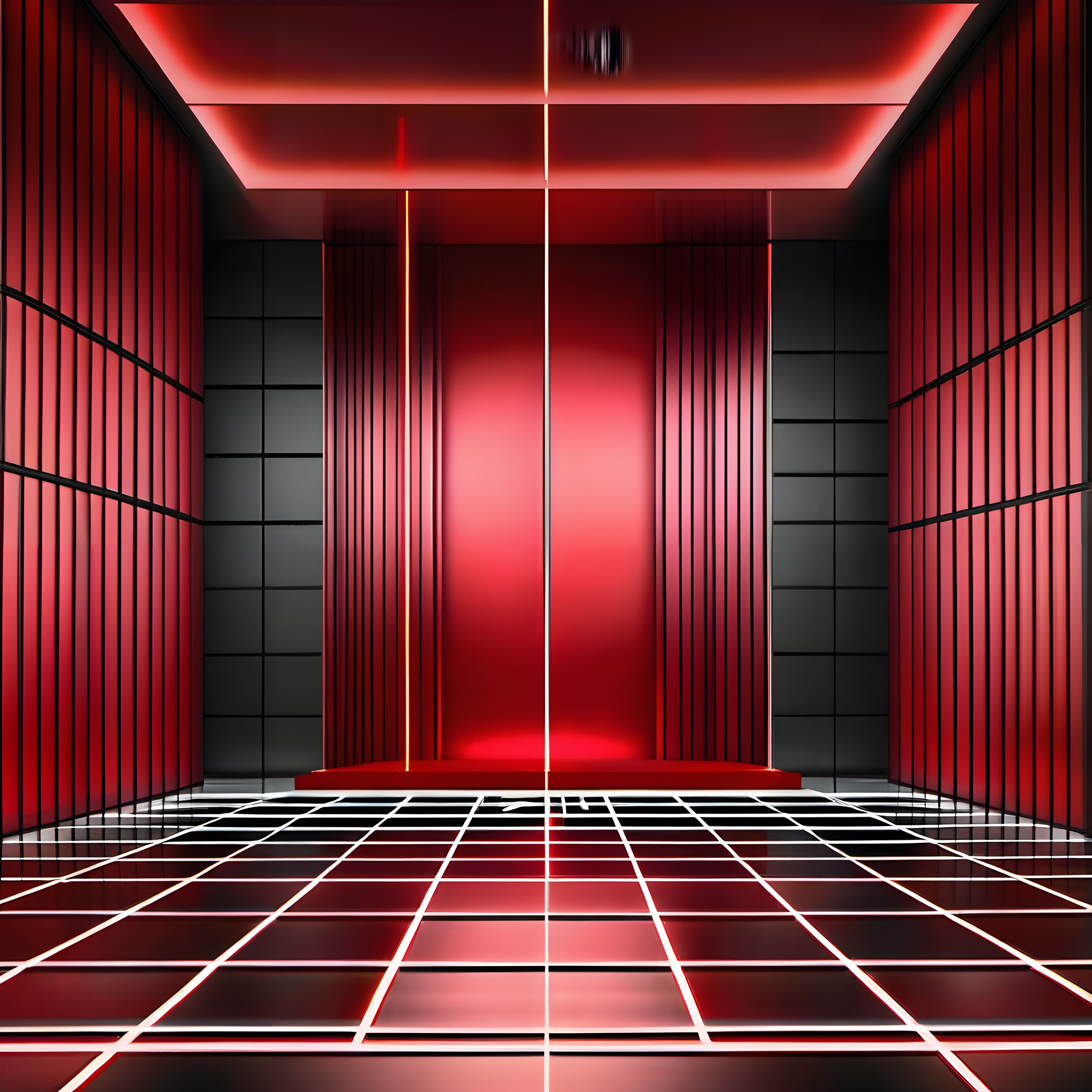 Red and Black Futuristic Room