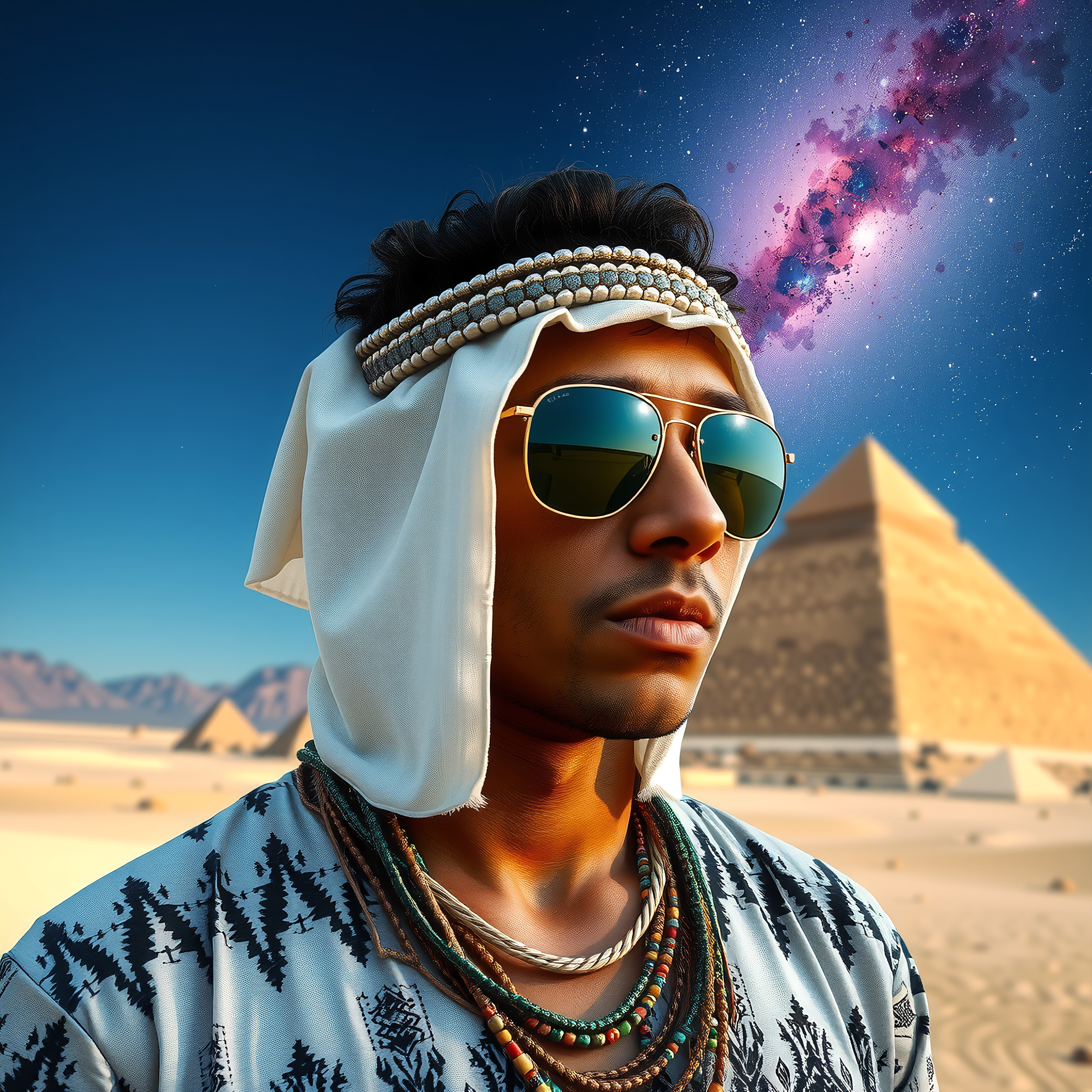 Mystical Desert and Cosmic Sky
