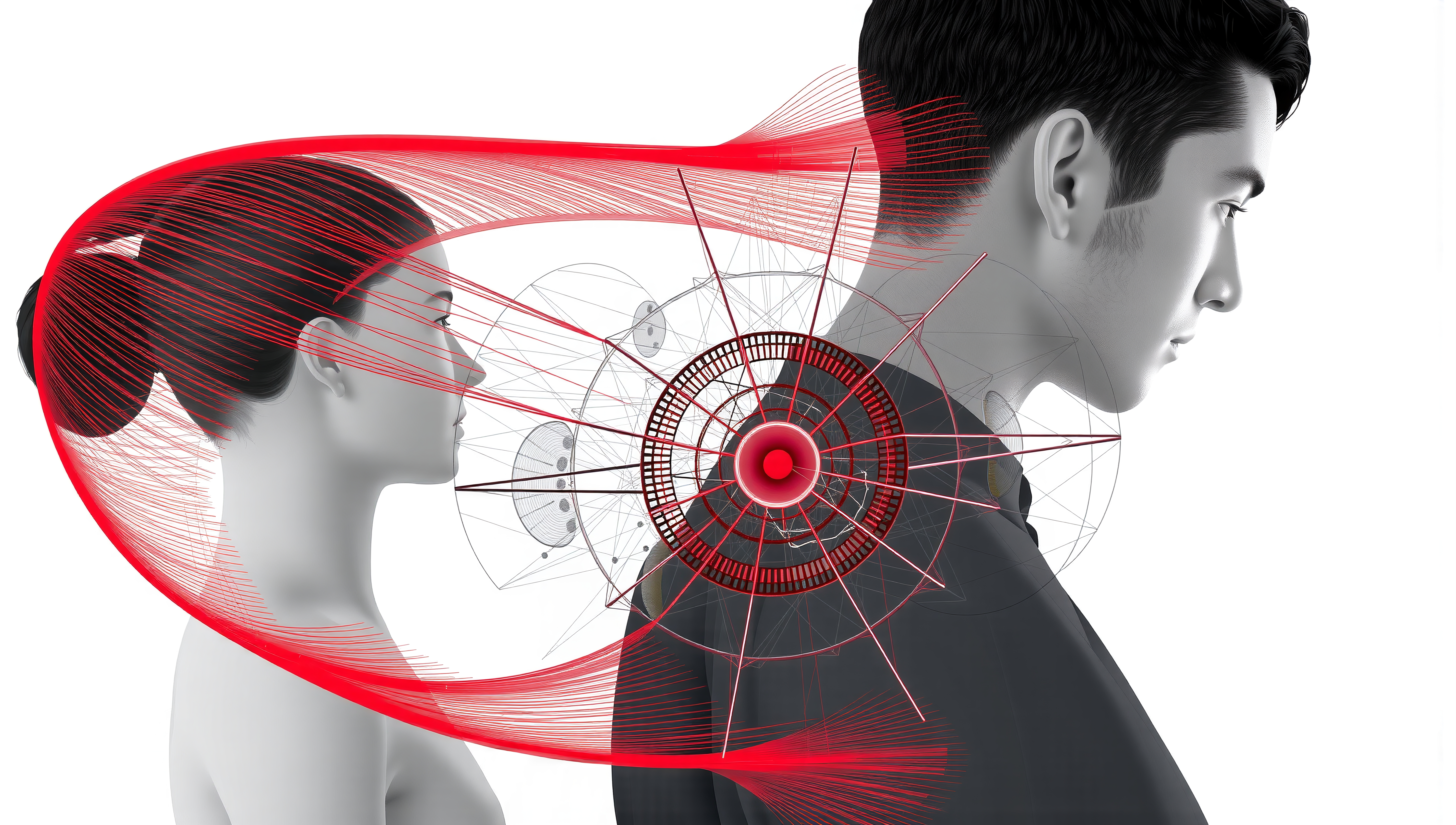 Futuristic digital network connection