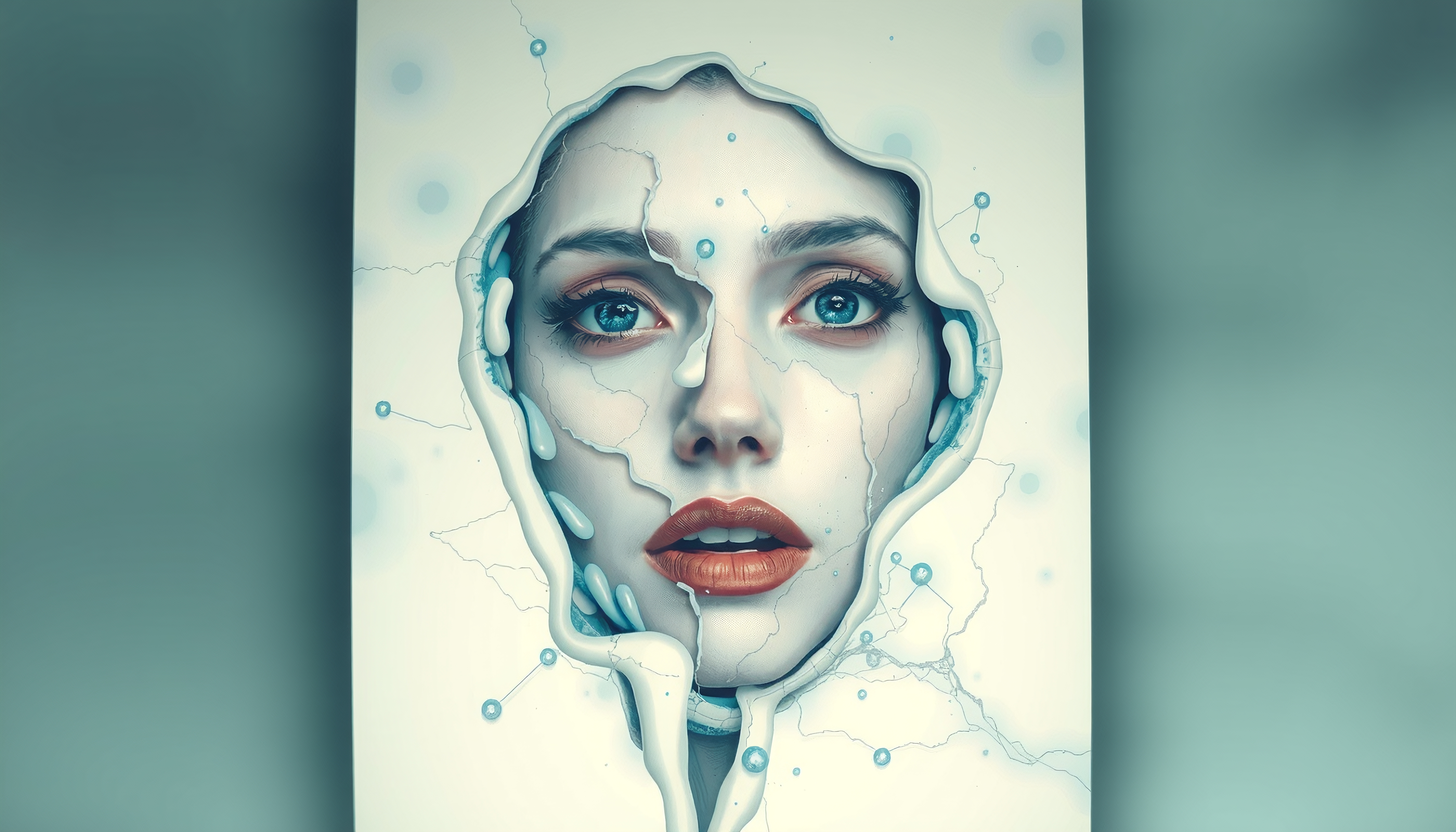 Surrealistic Face Emerging Art