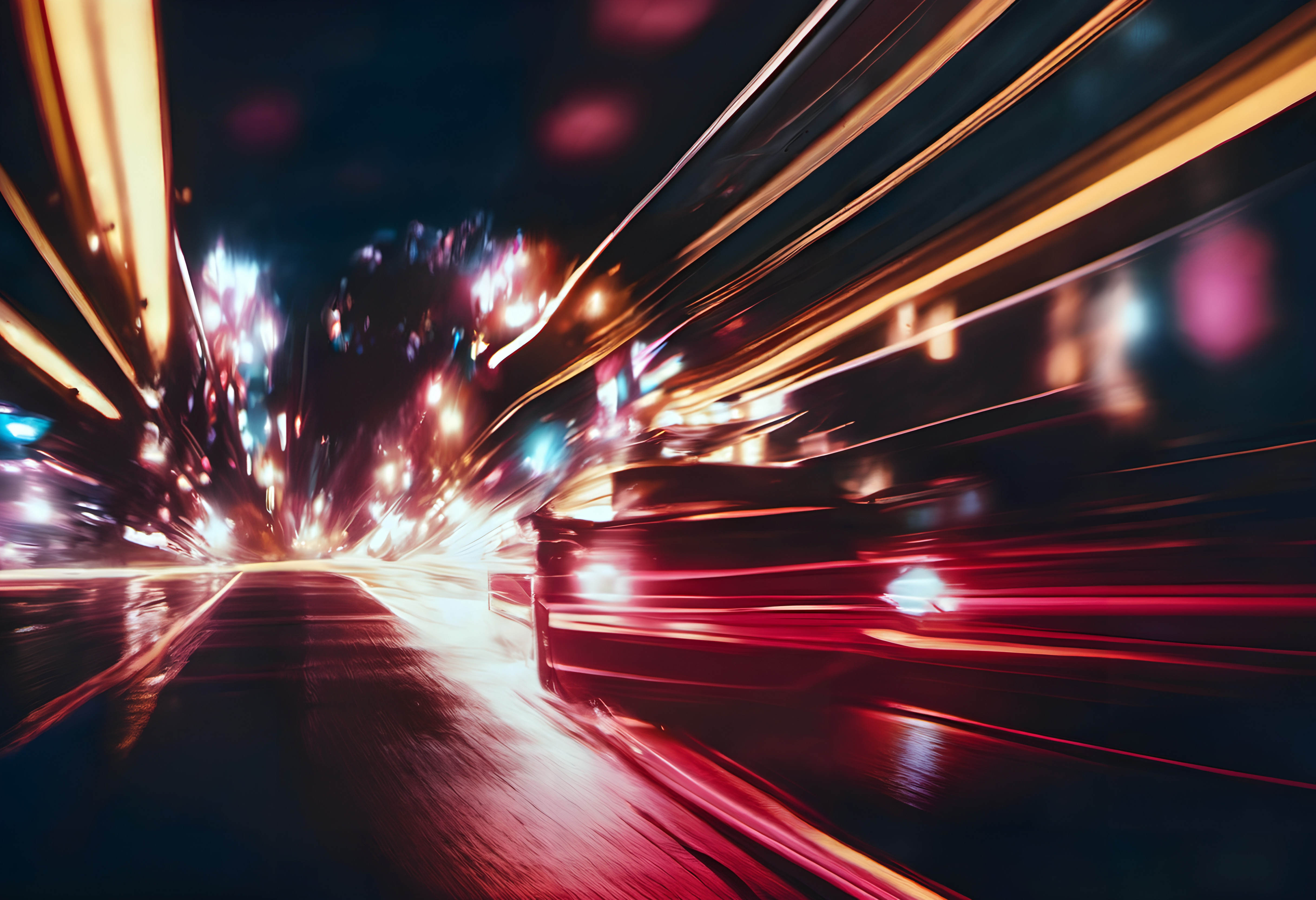 High-Speed Night Cityscape Motion