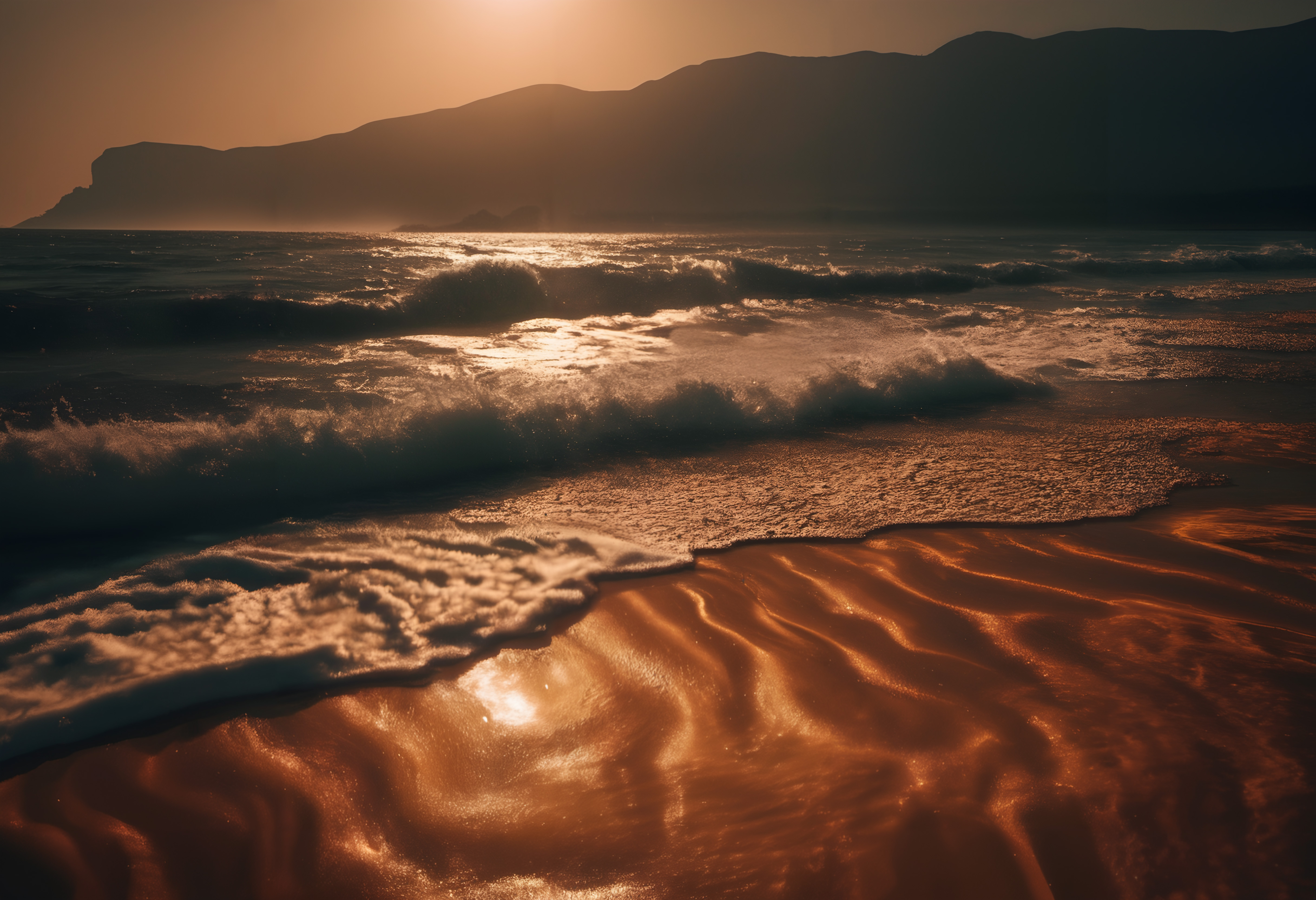 Golden Rays on Sandy Shores