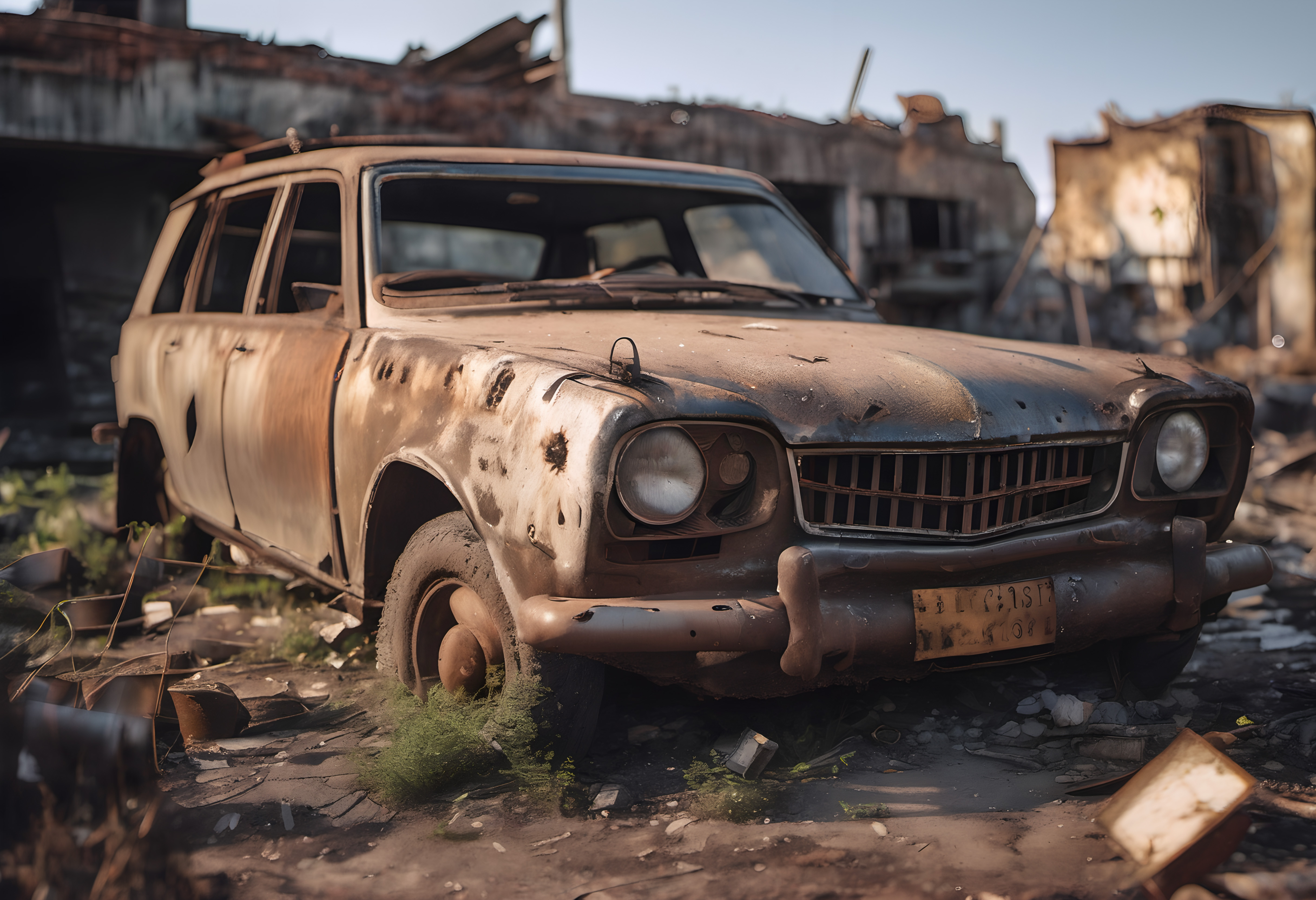 Forgotten Vintage Car in Ruins