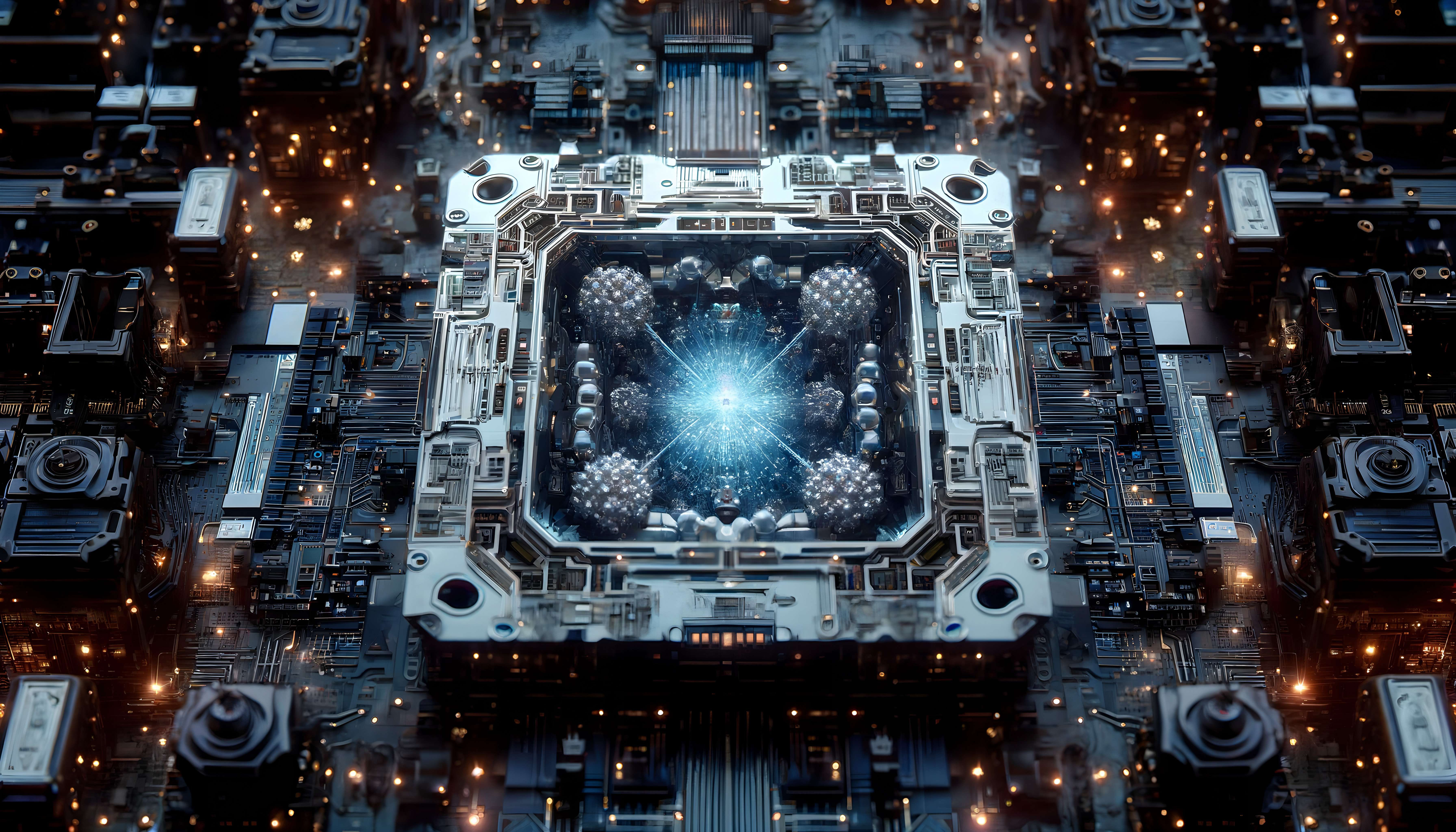 Futuristic Quantum Computer Core