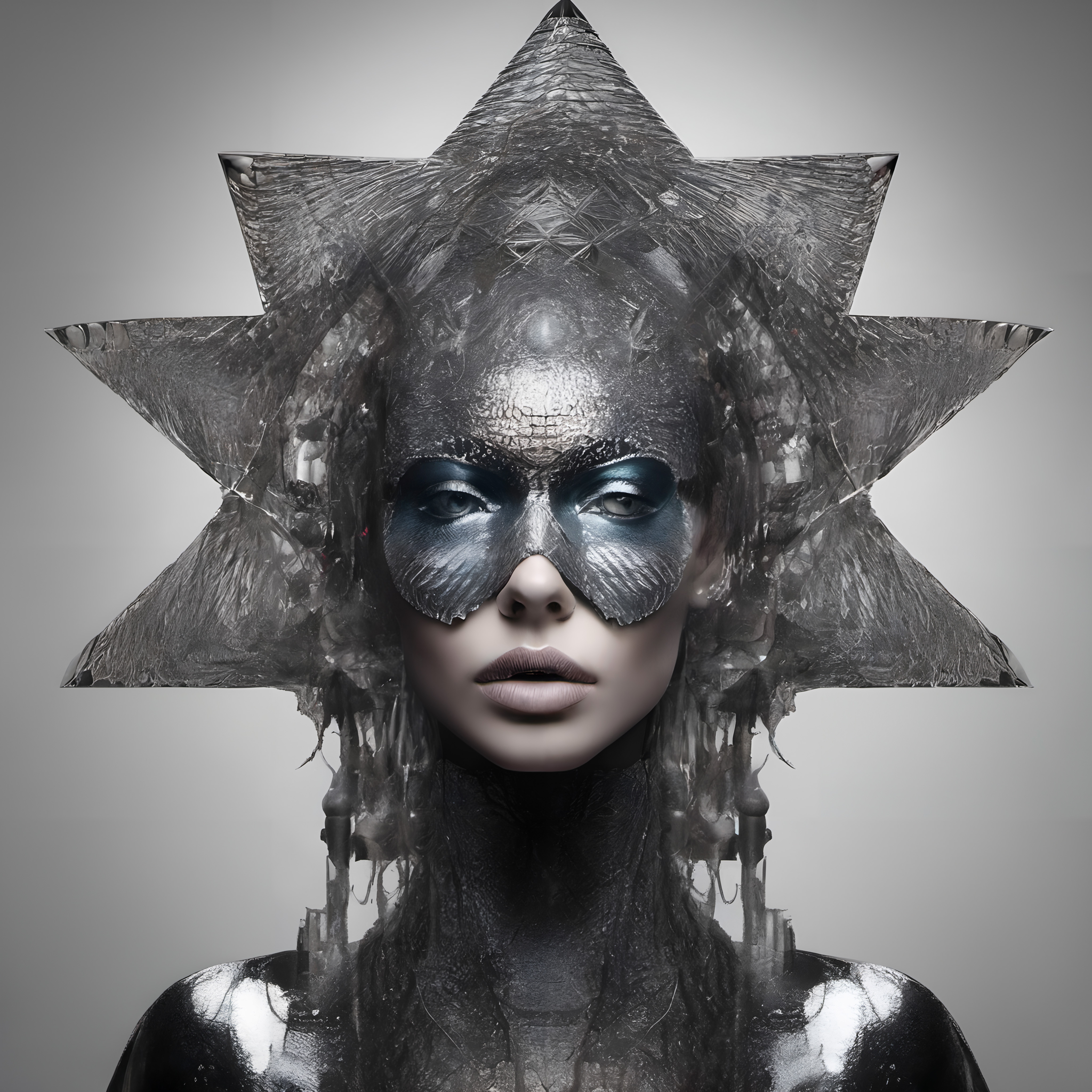 Futuristic Metallic Star Helmet