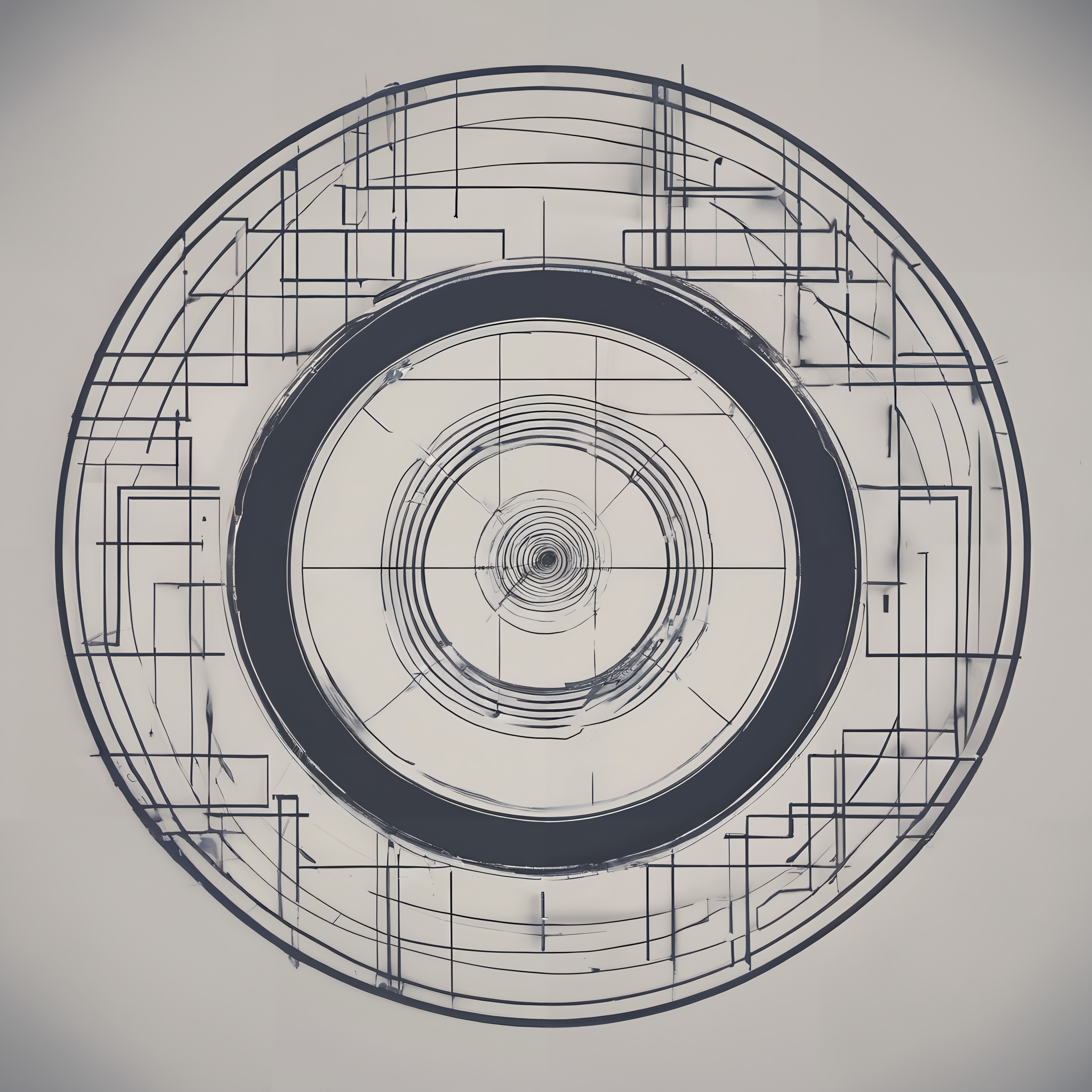 Intricate geometric circular pattern in abstract art style.