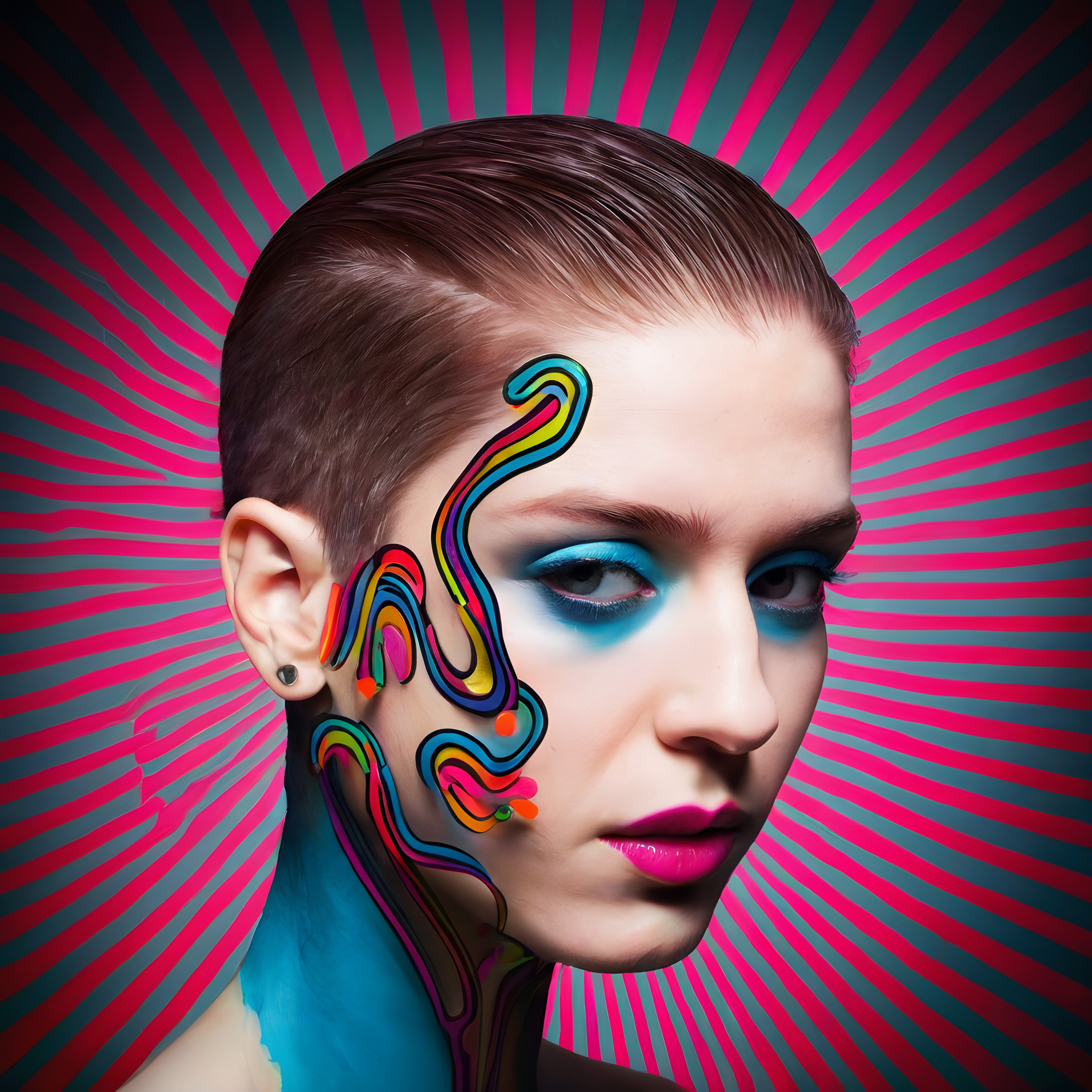 Colorful Abstract Fashion Portrait