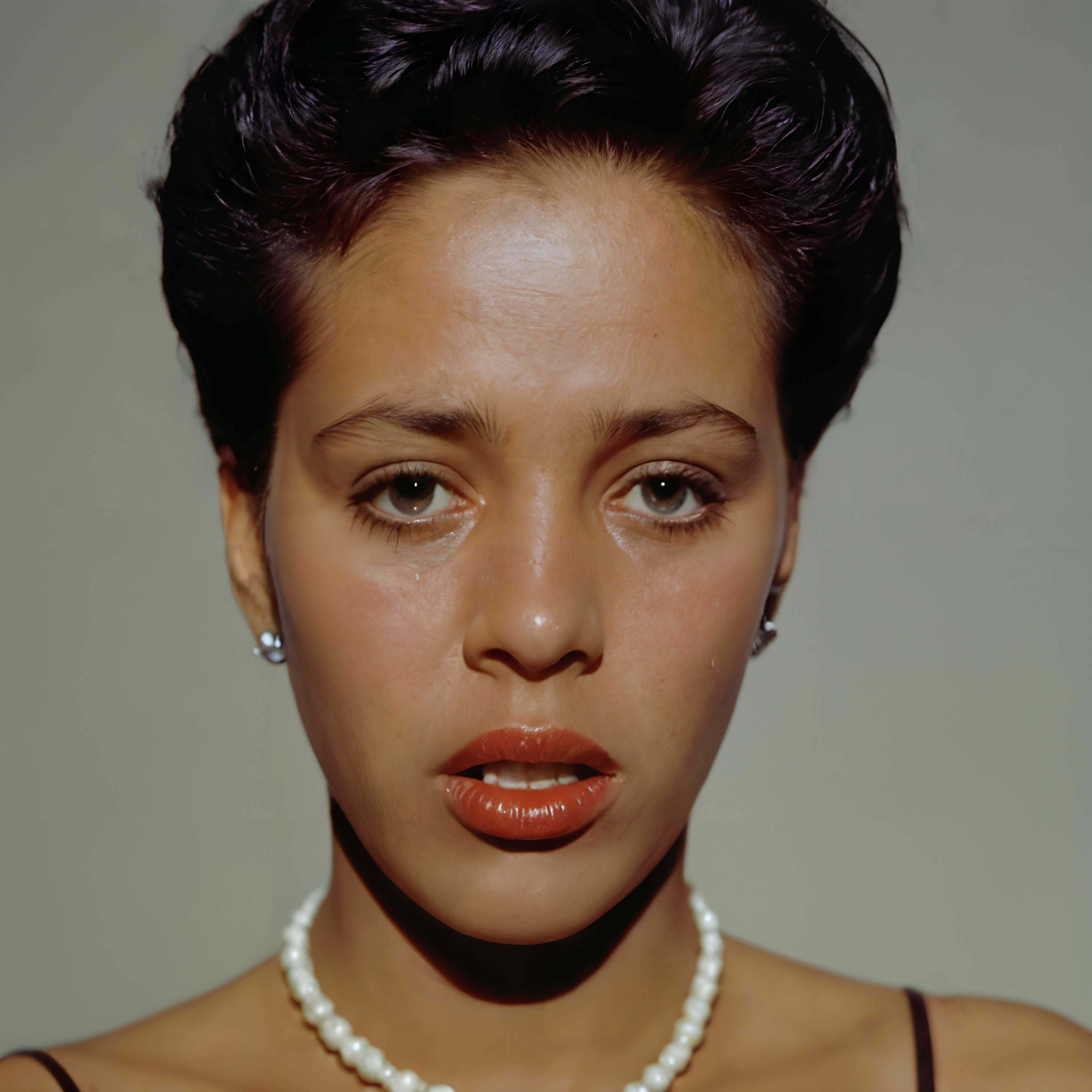 Elegant Portrait with Pearl Necklace