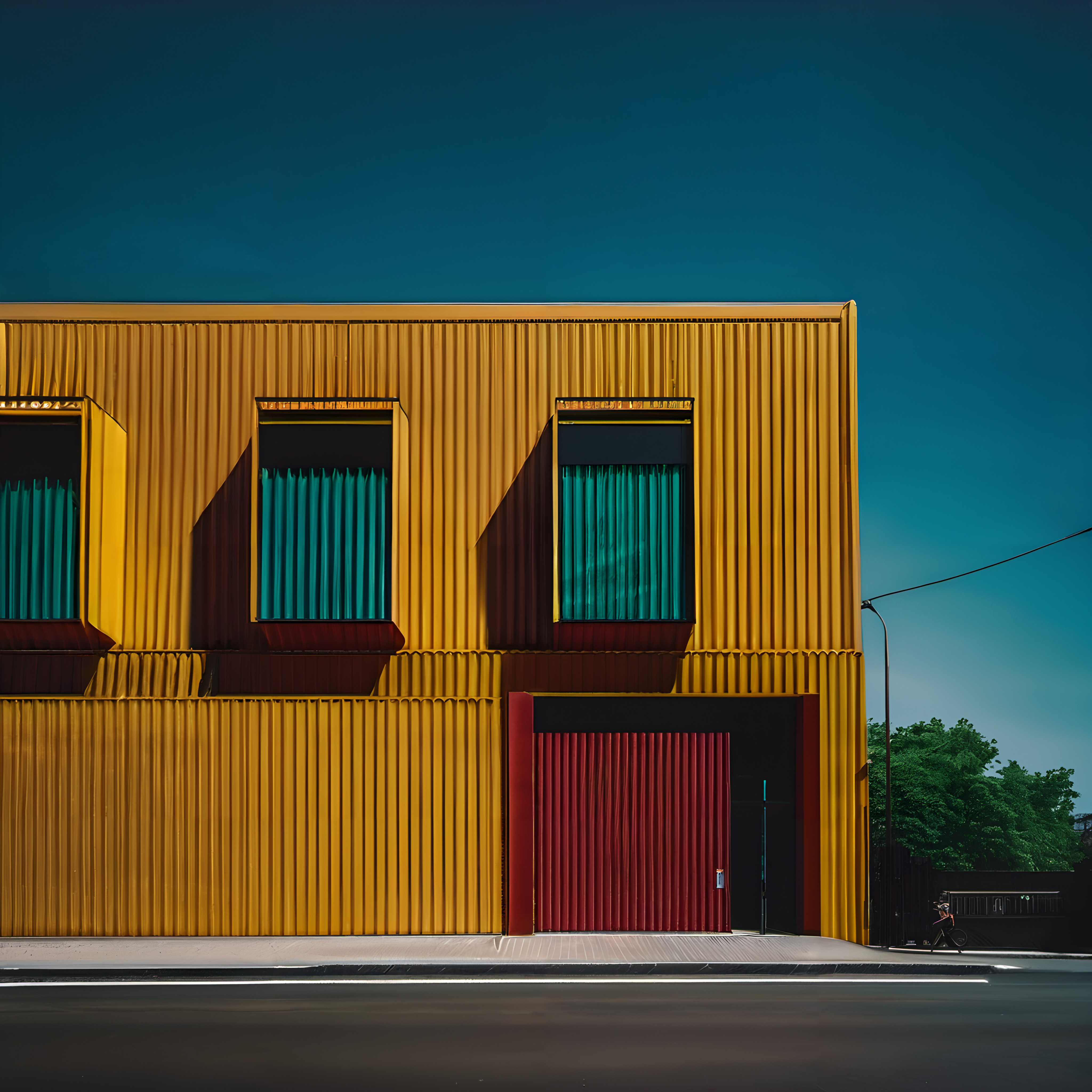 Modern Architectural Design with Cyclist