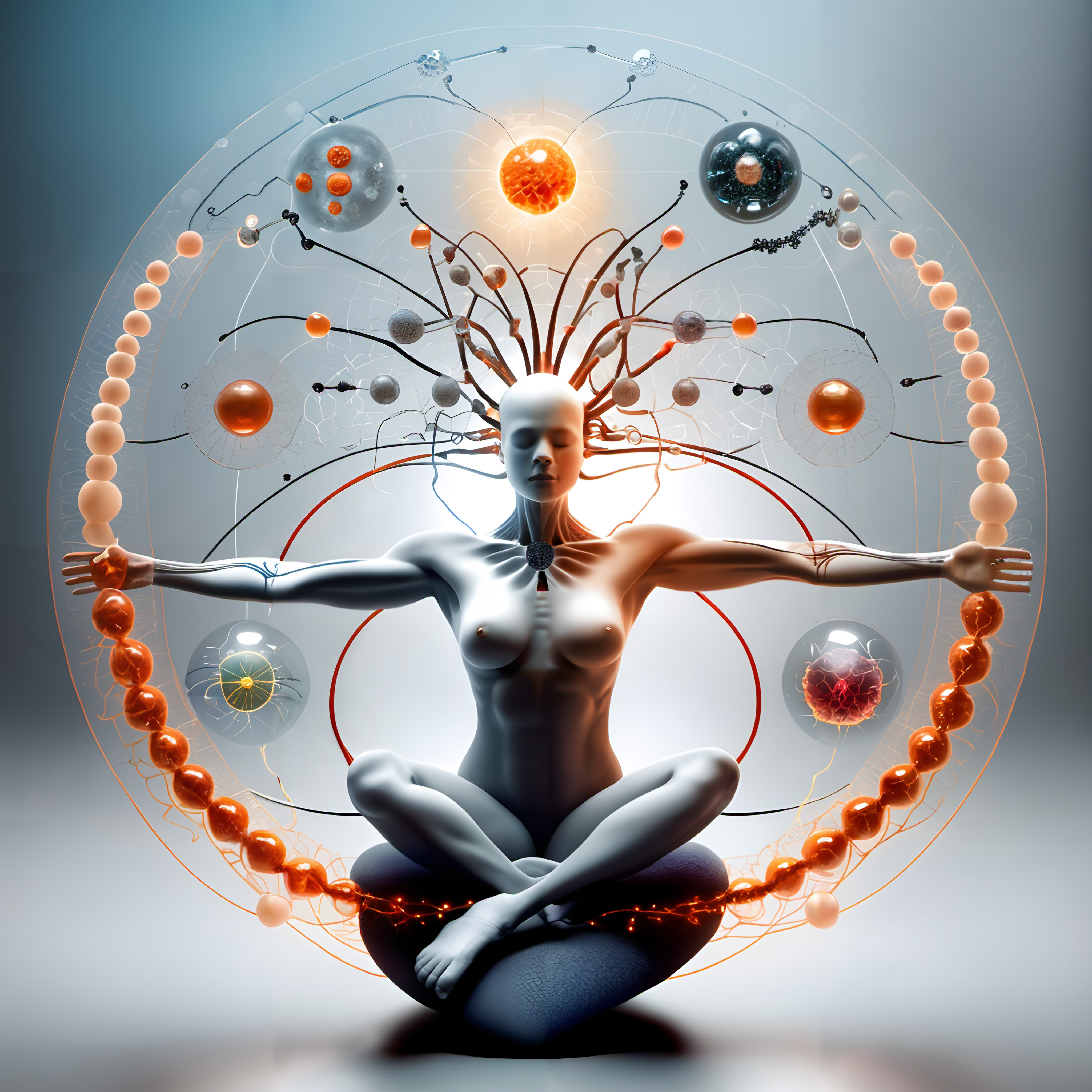 Futuristic Meditative Technology Fusion