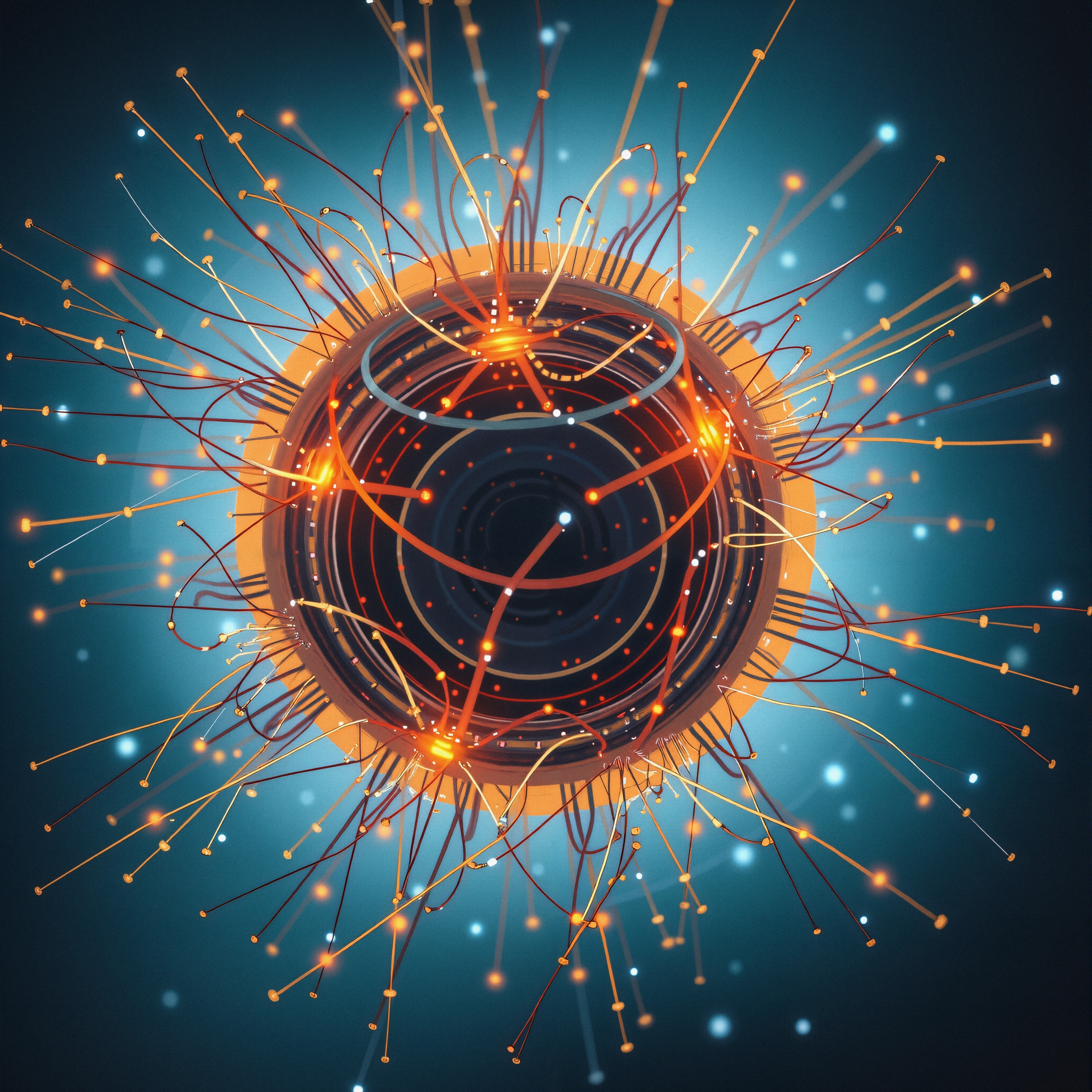 Digital Sphere with Radiant Filaments