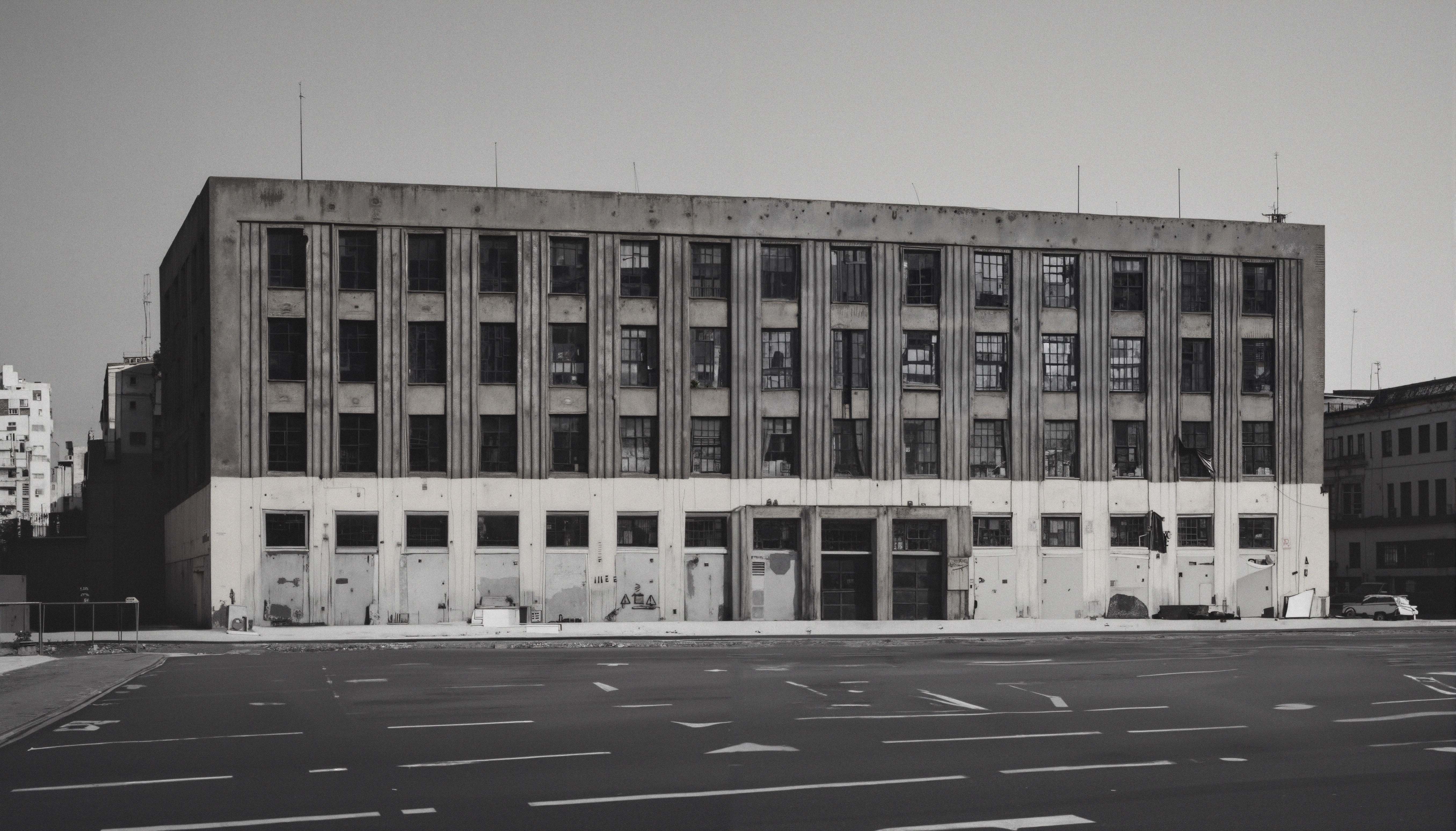 Abandoned Building in Urban Landscape