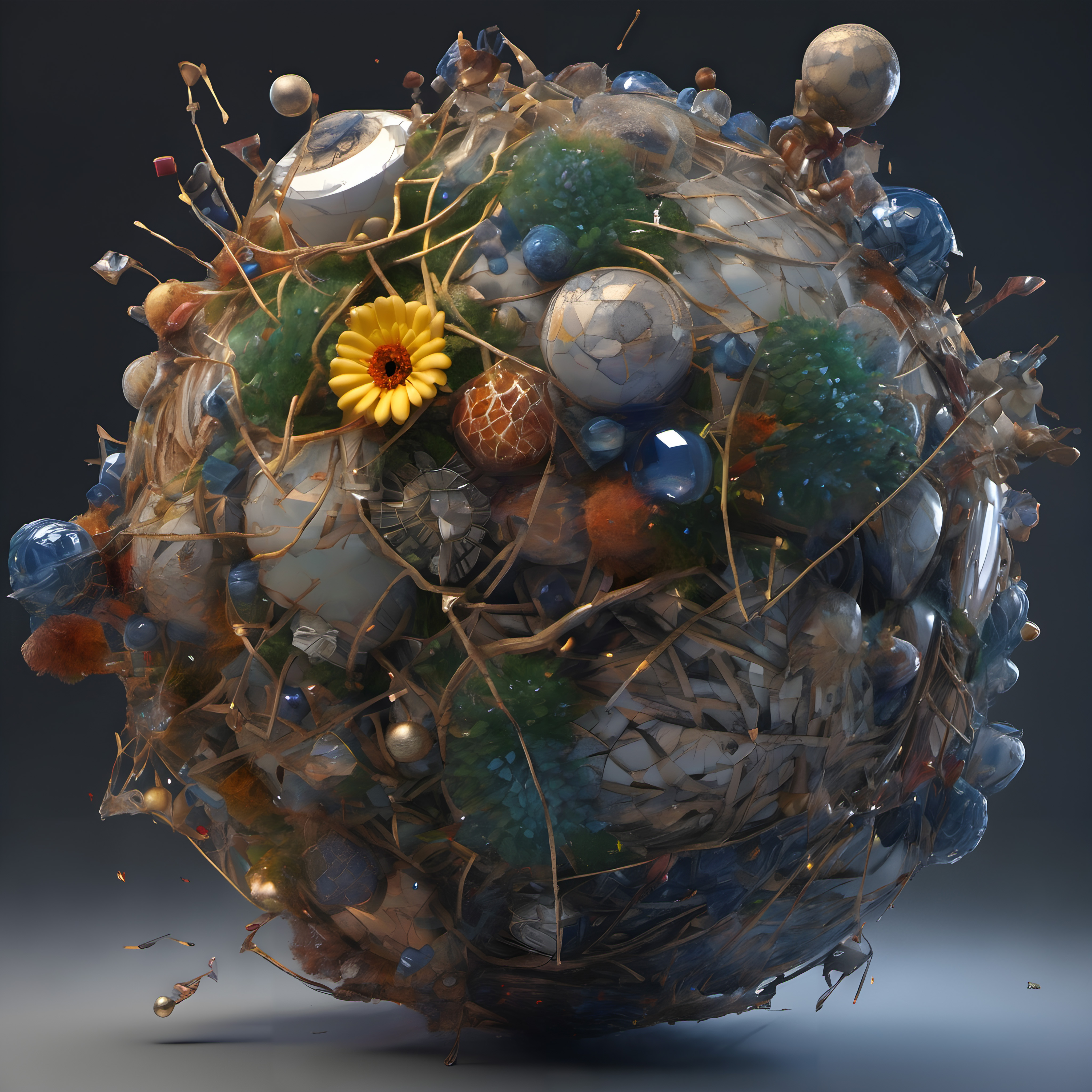 Orb of Nature A Harmonious Composite Sphere