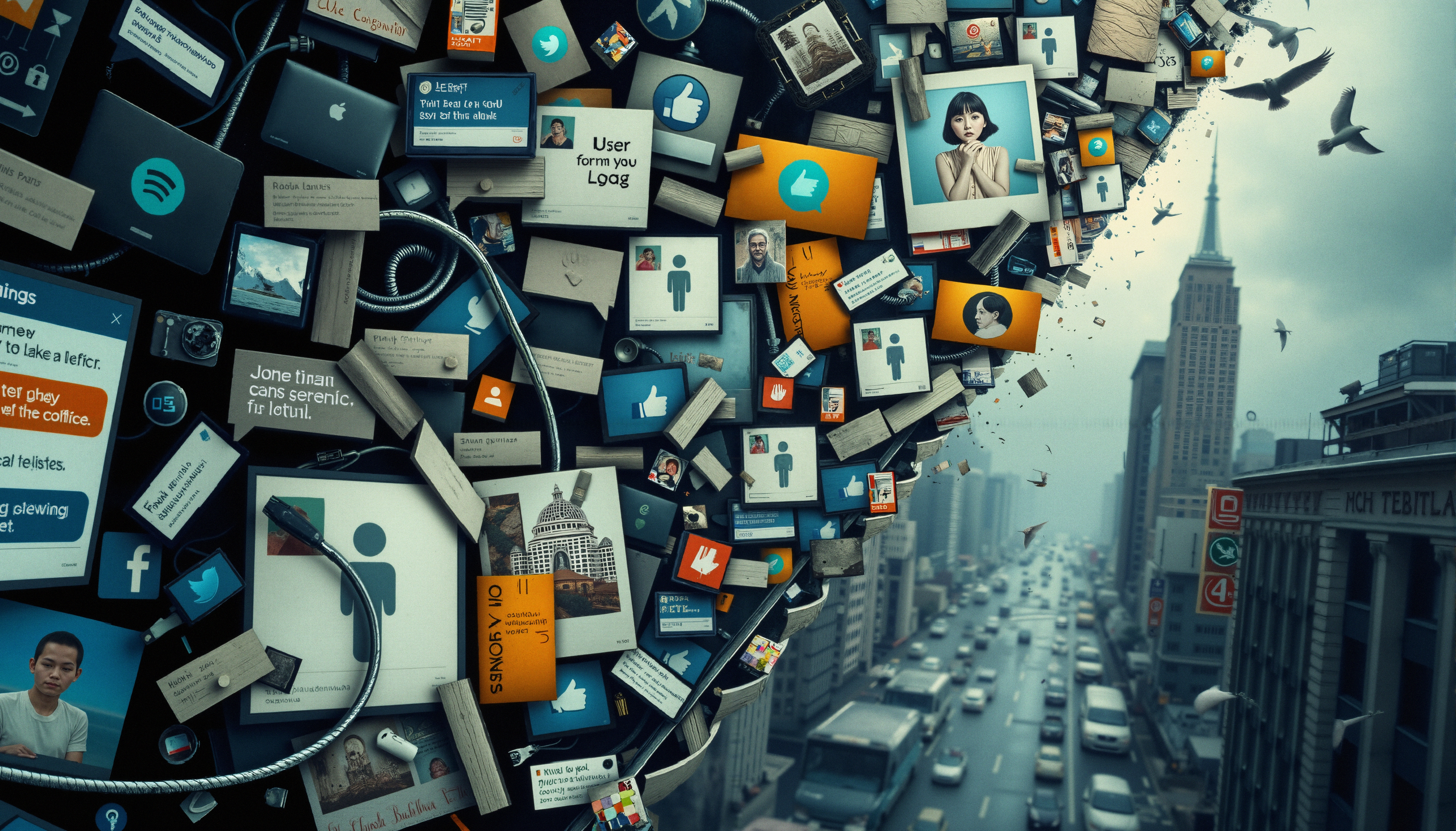 Digital Overload Meets Urban Landscape