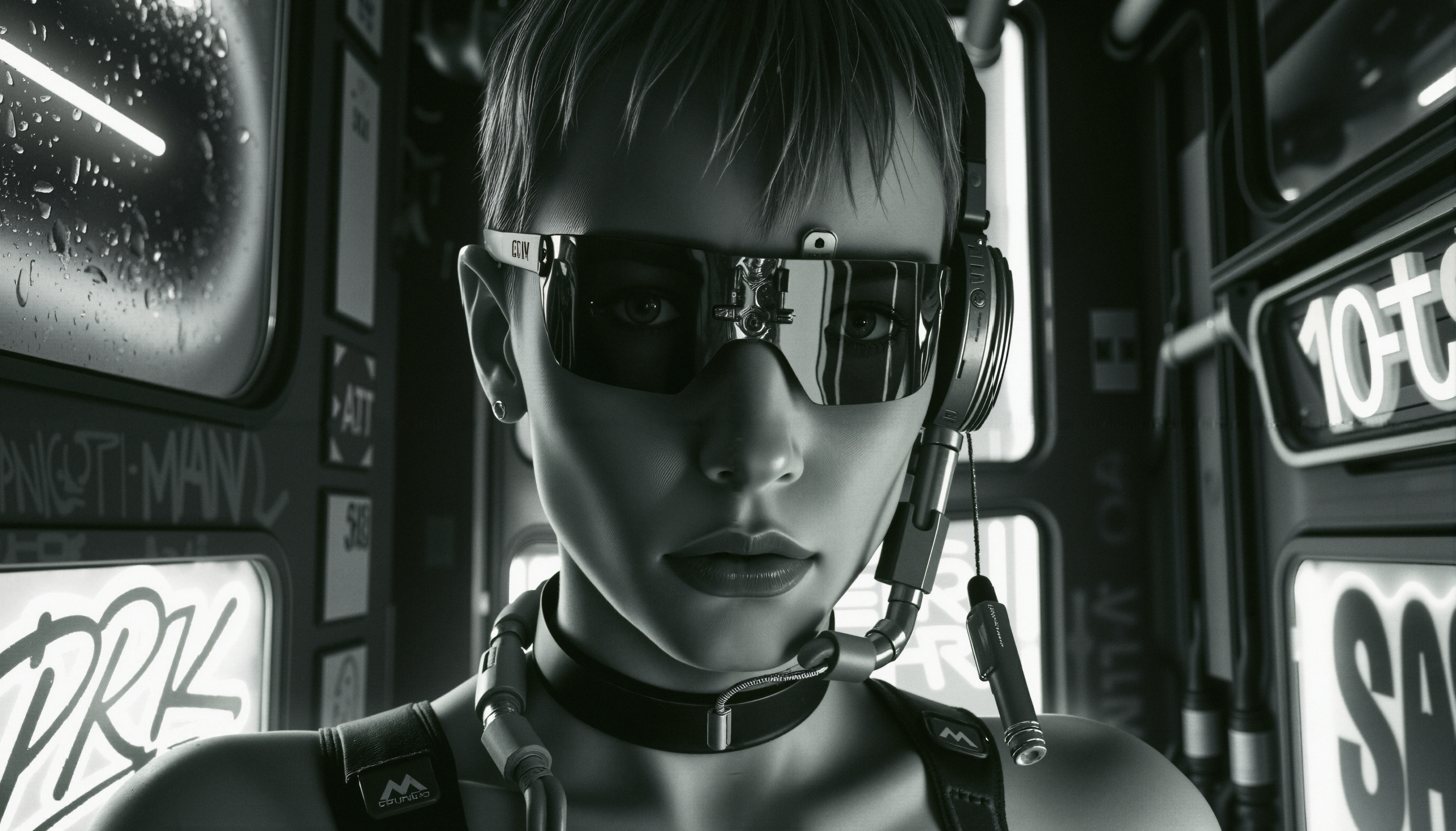 Futuristic Cyberpunk Technology Portrait