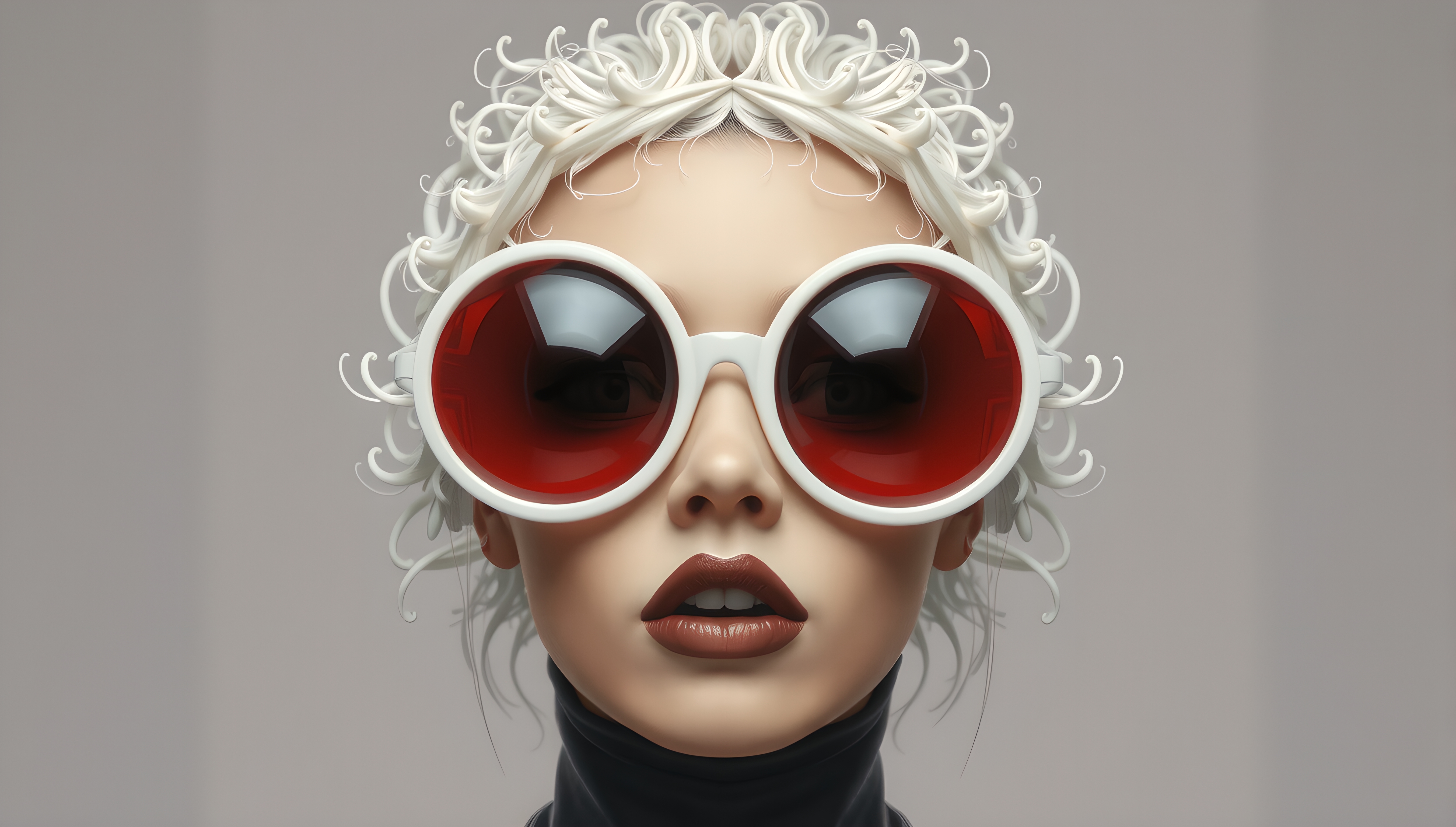 Futuristic Fashionable Sunglasses Portrait