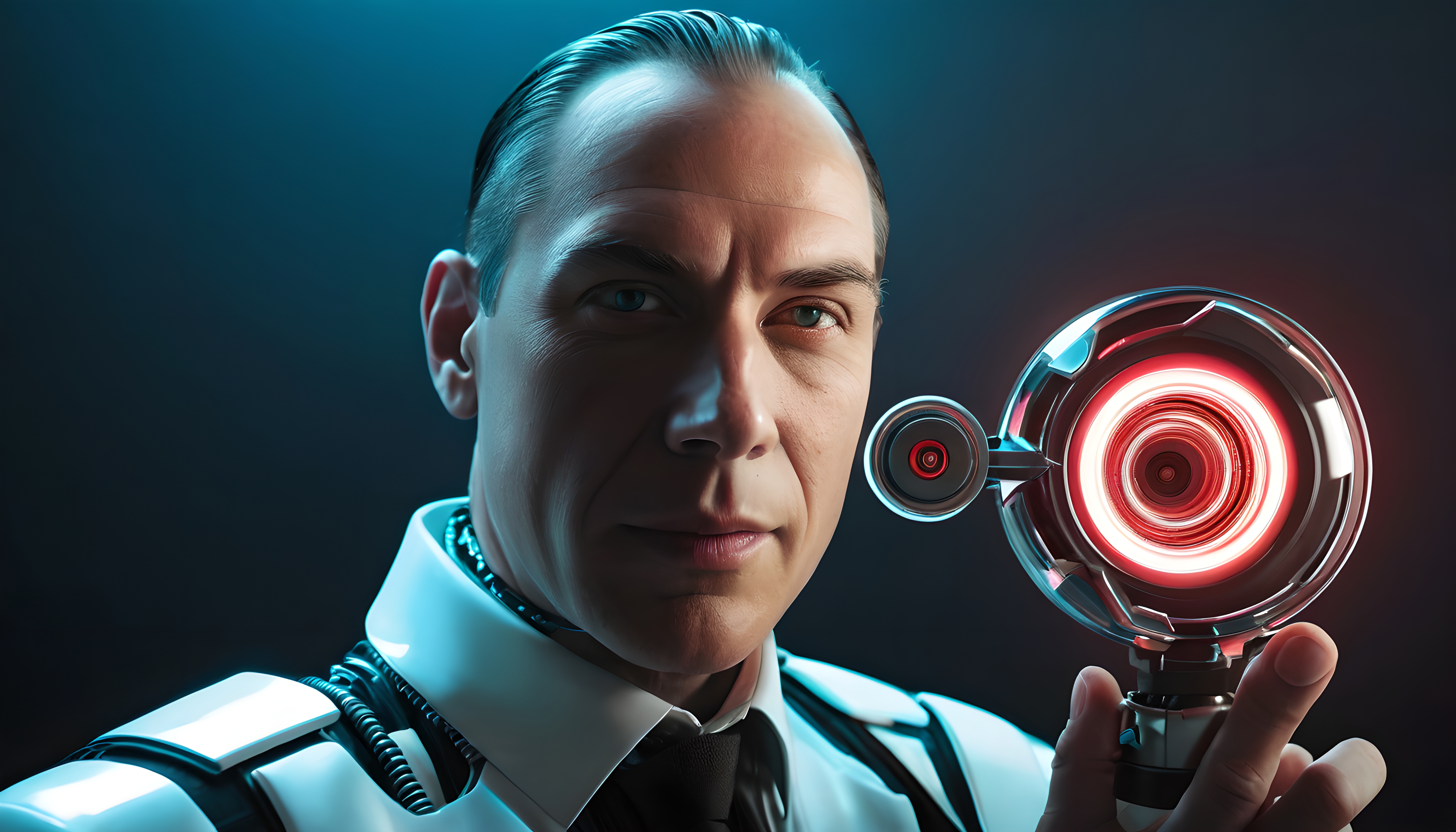 Futuristic Vision with Red Device