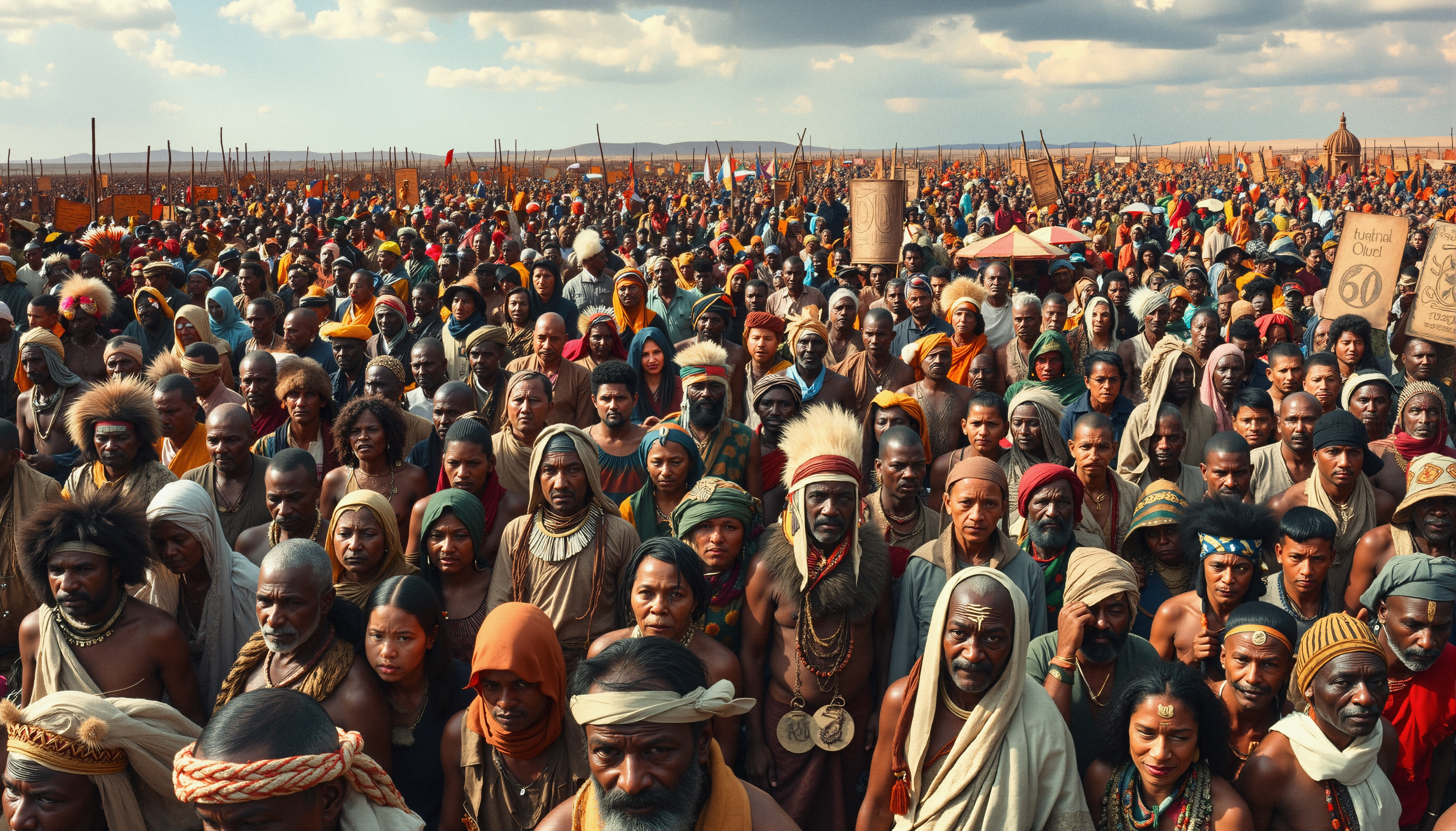 Culturally Diverse Crowd Gathering