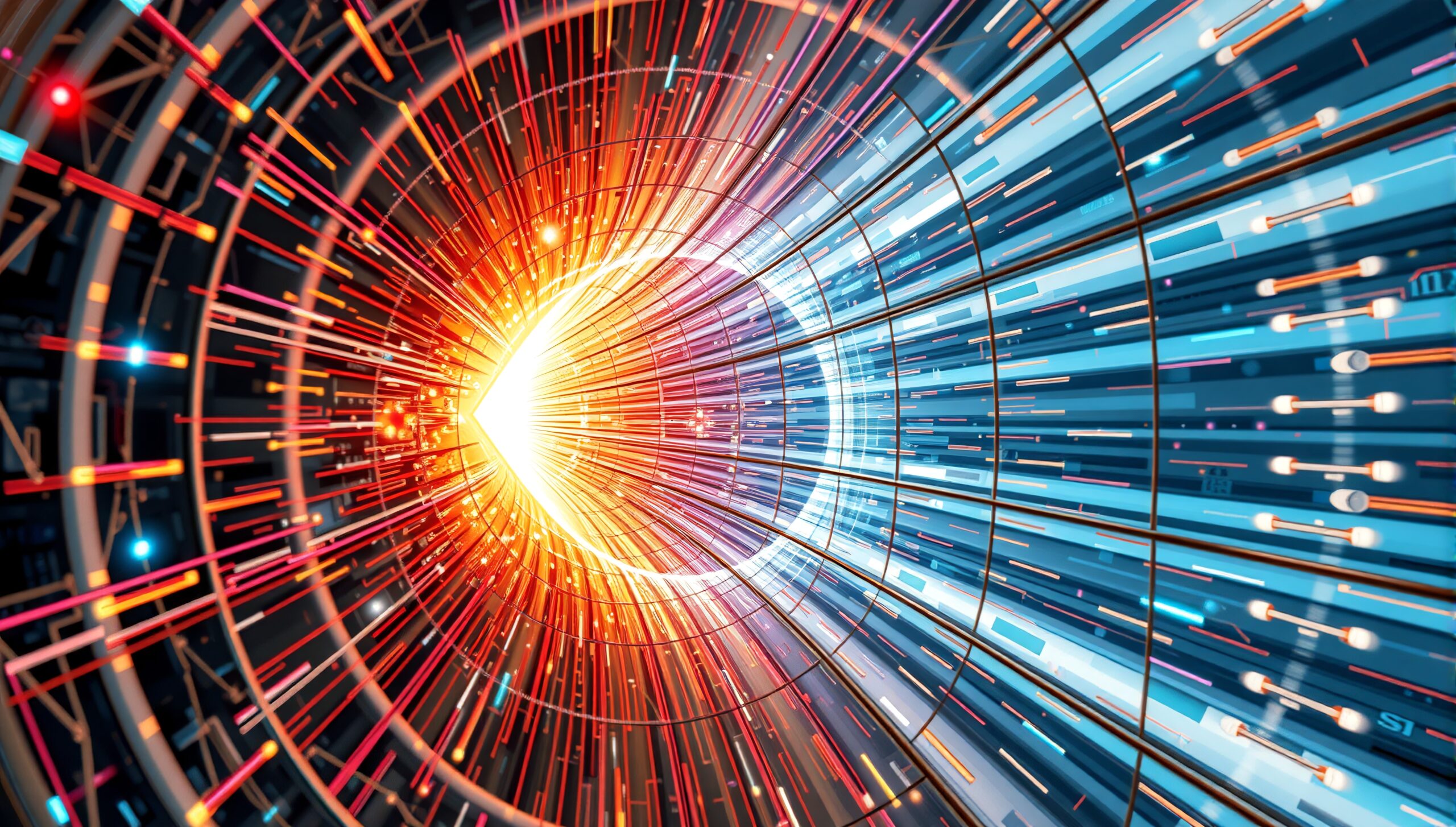 SEO image: Dynamic futuristic tunnel with vibrant light.