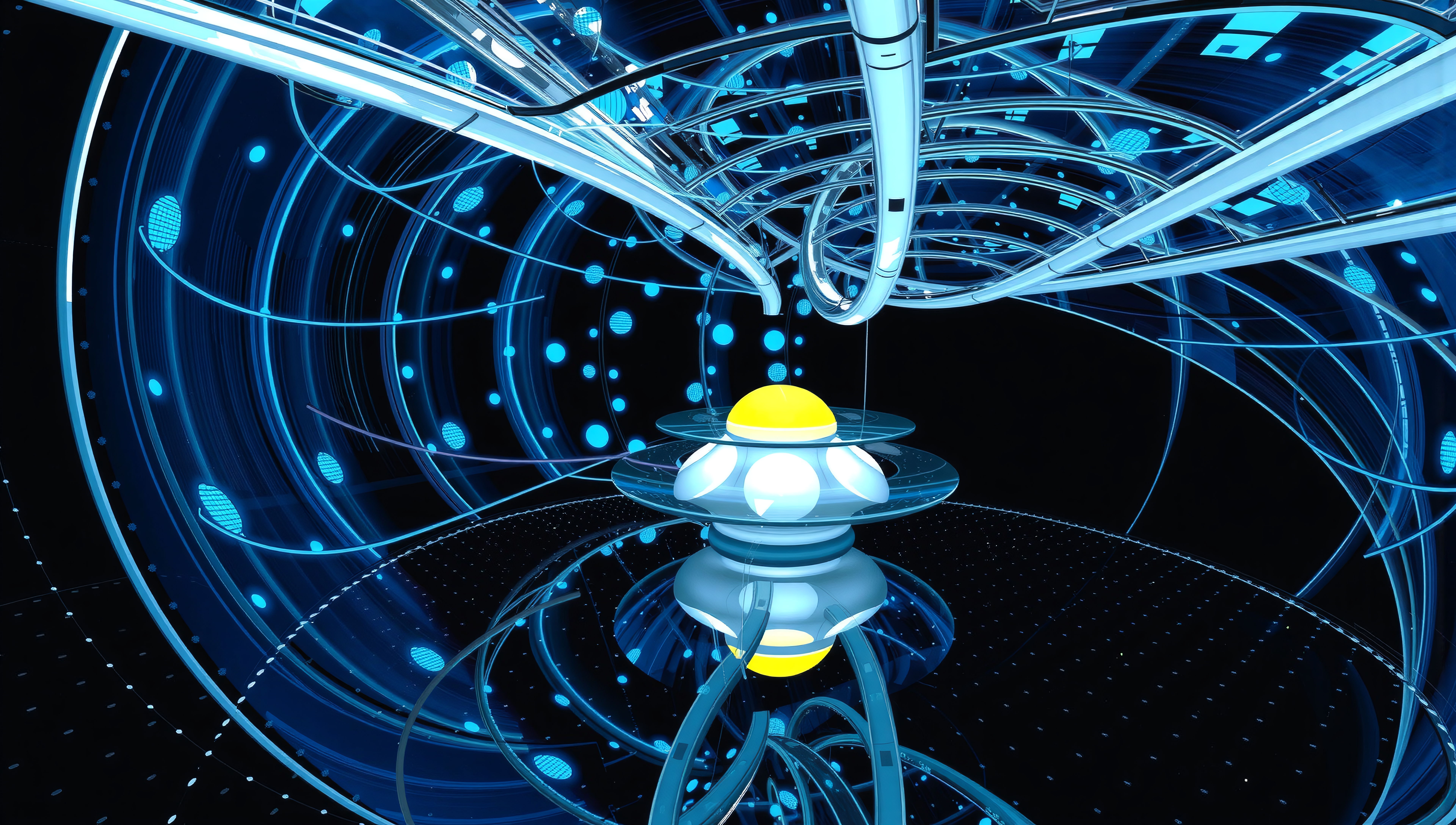 Futuristic Digital Space Tunnel