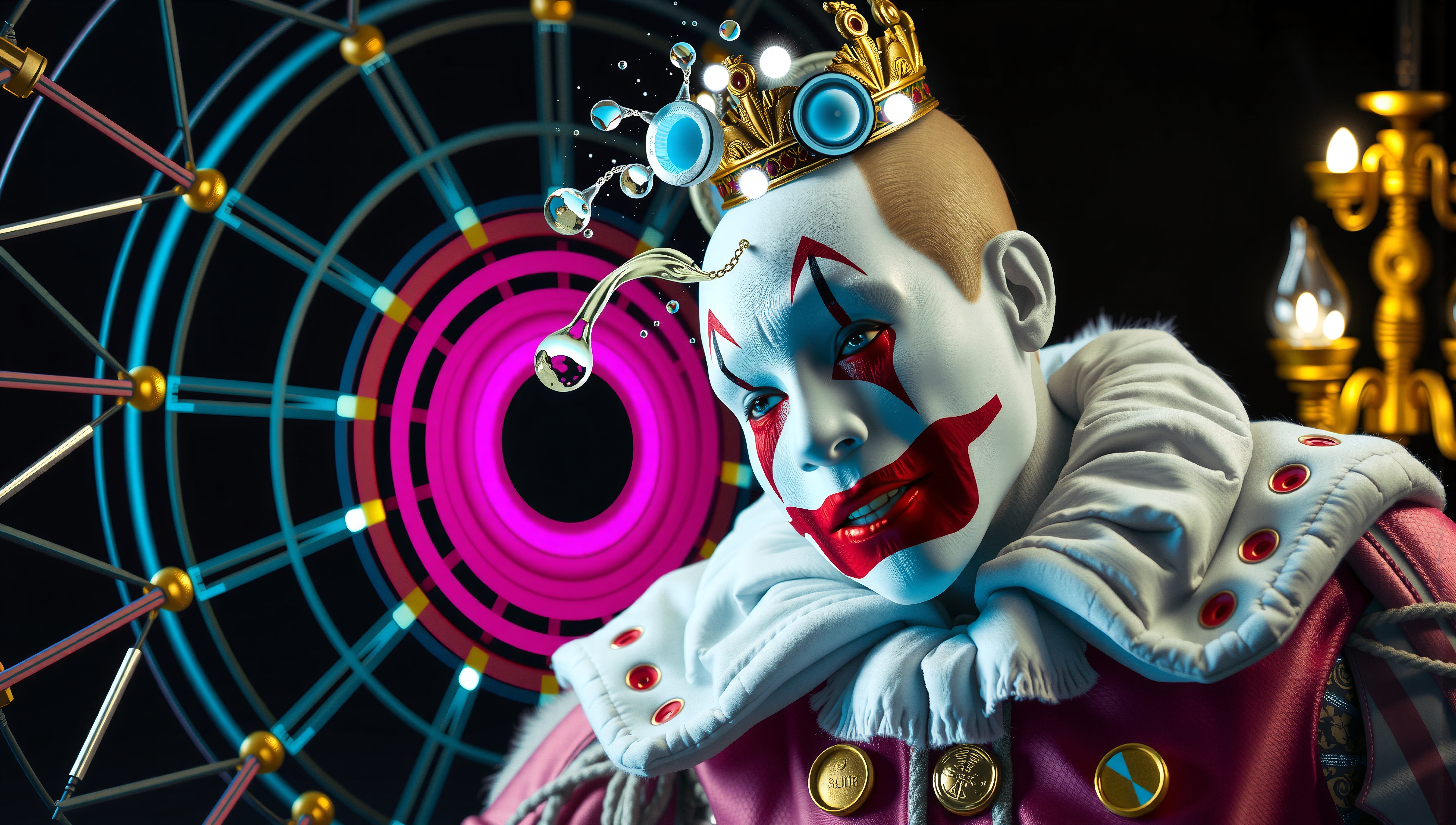 Intriguing Clown in Royalty Setting