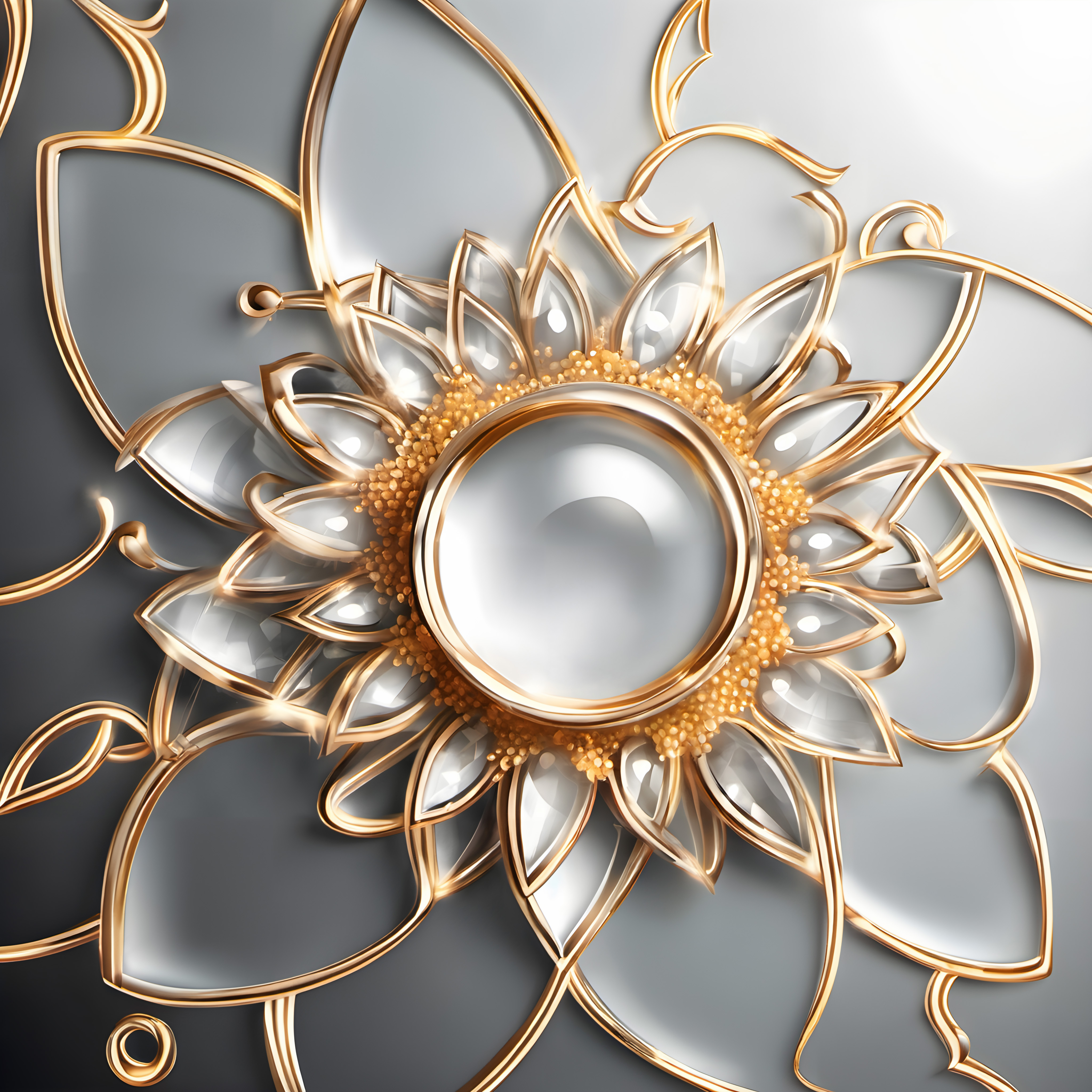 Golden Crystal Mandala Design