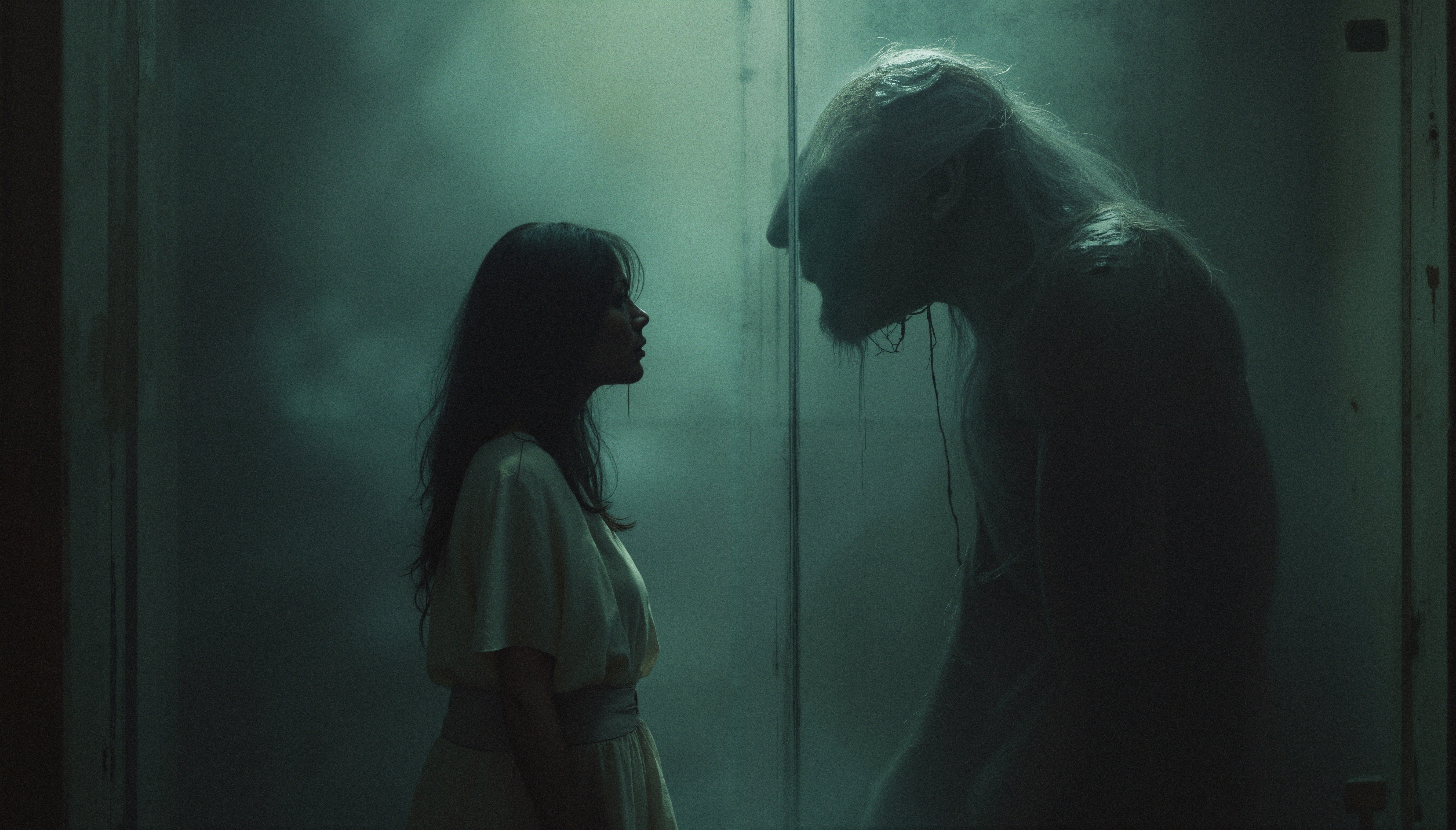 Mysterious Encounter at Glass Partition