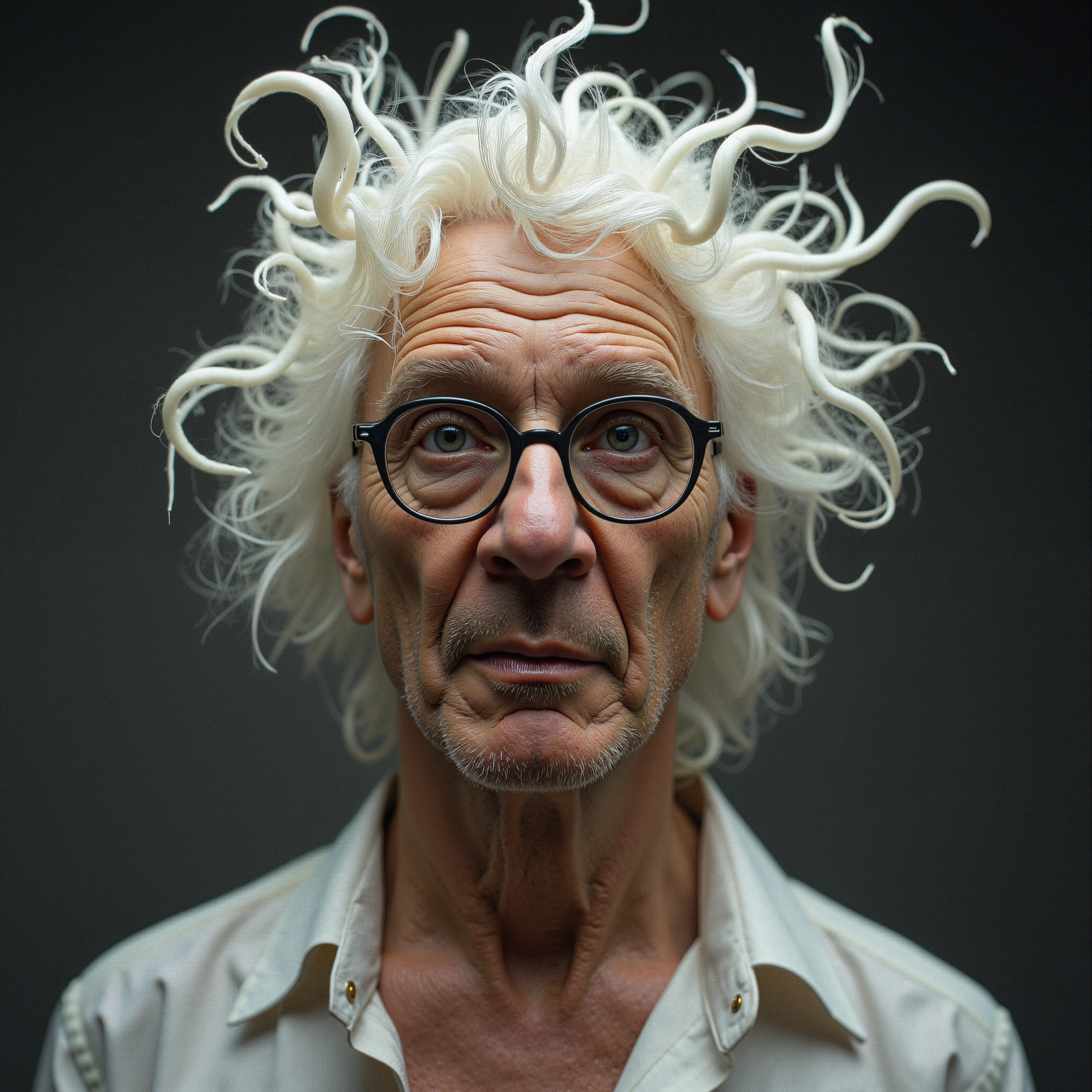 Intriguing Hair and Intense Gaze
