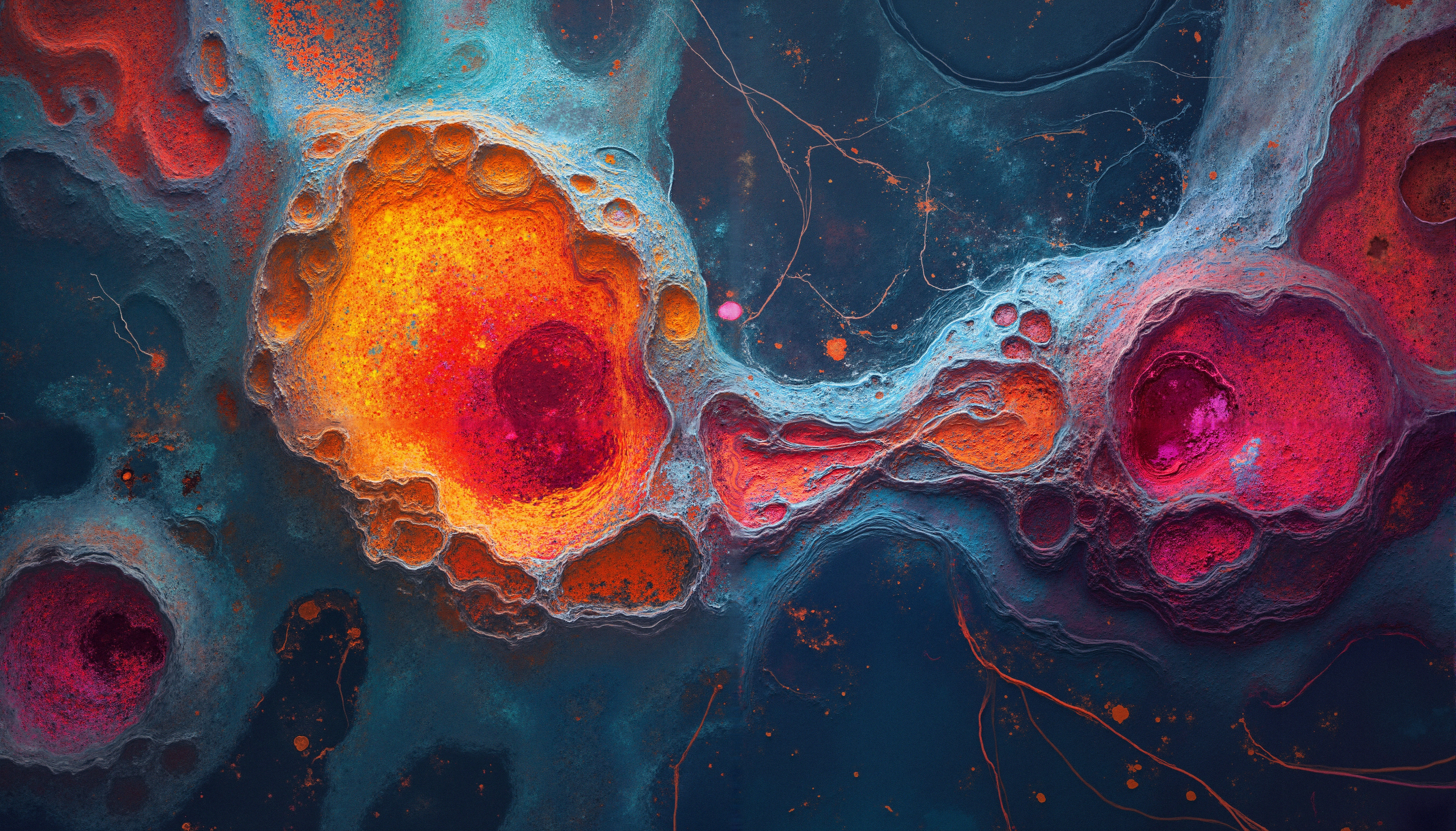 Vibrant abstract art with swirling patterns.