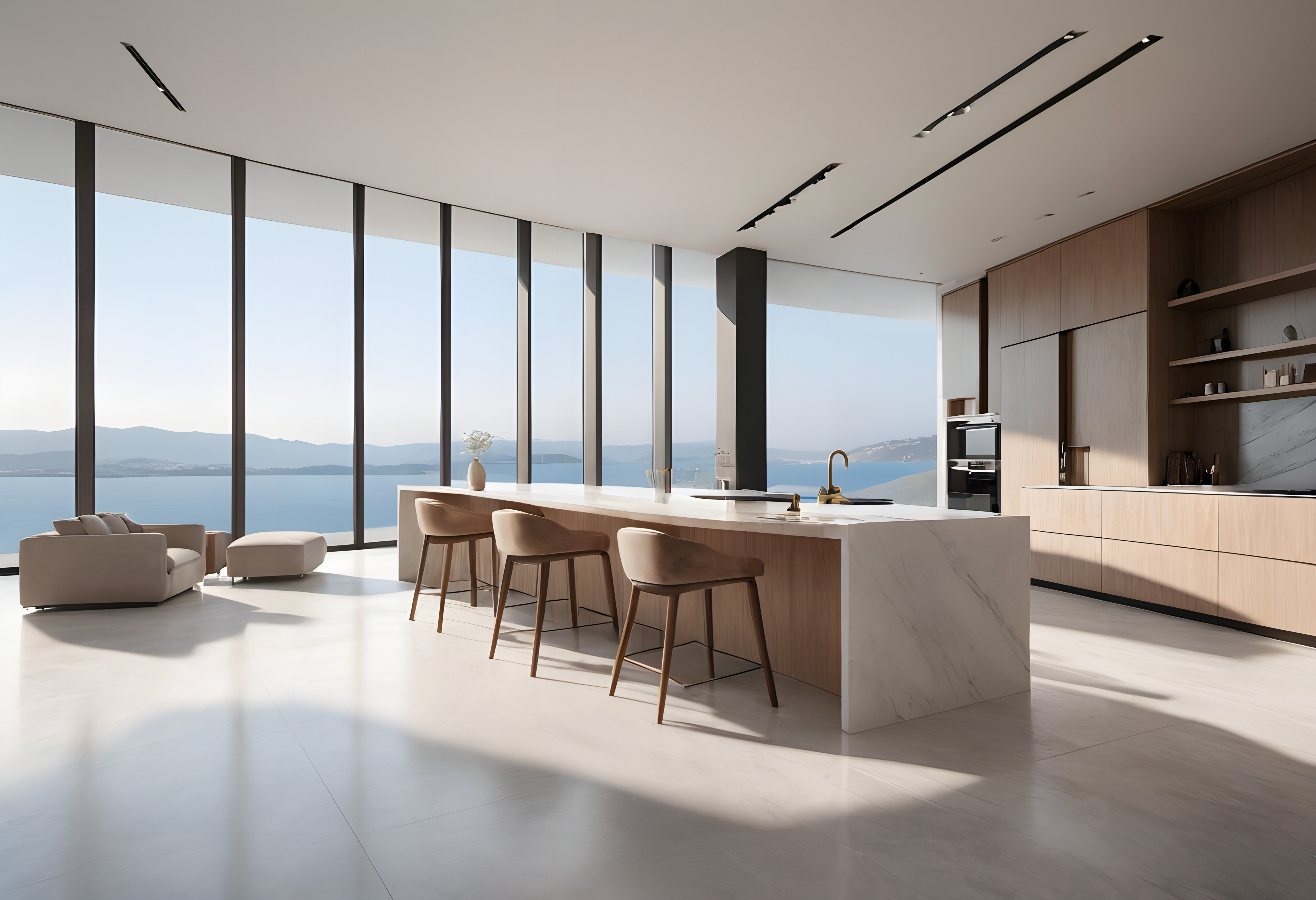 Luxury Kitchen Overlooking Ocean View