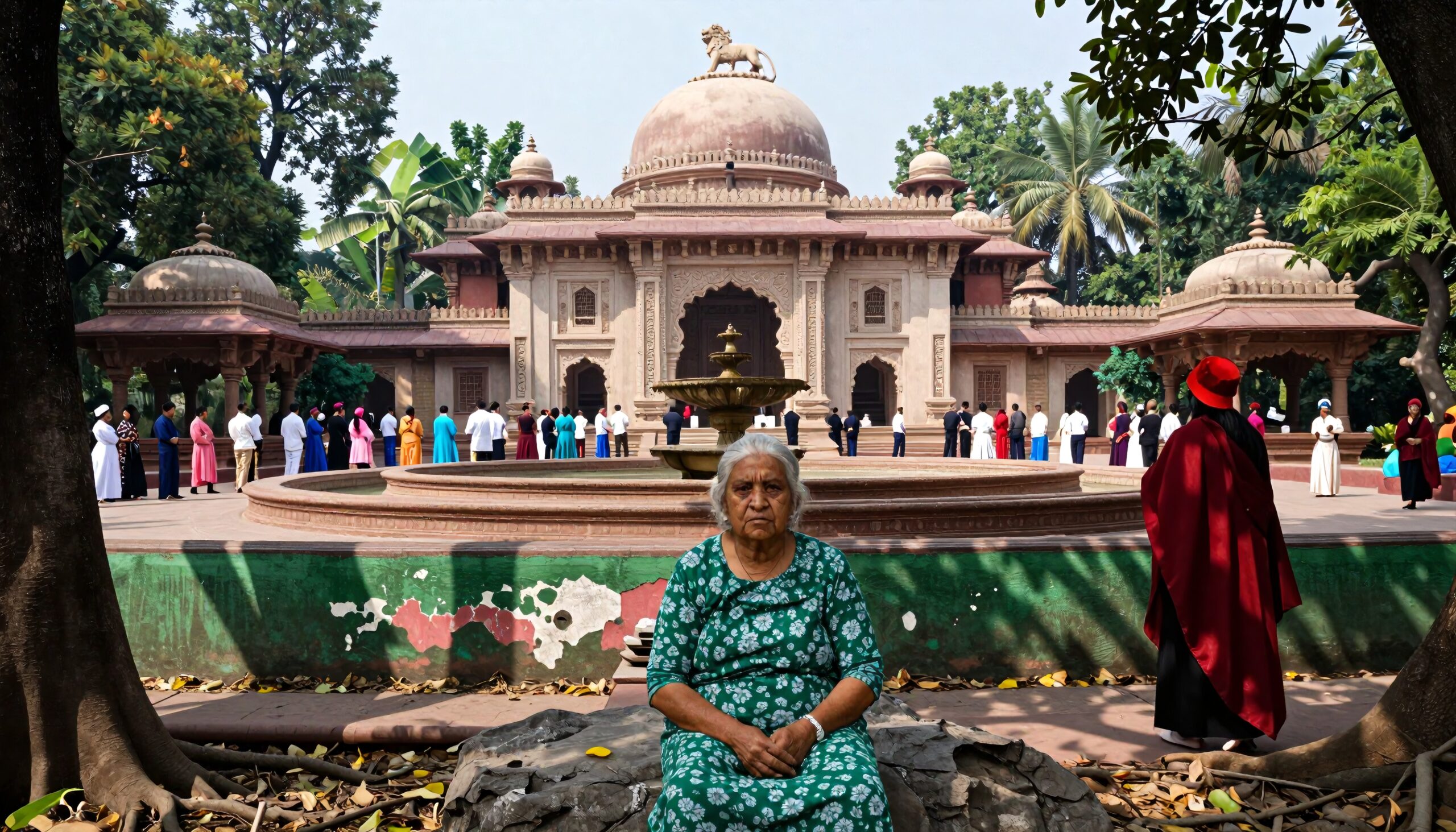 Multicultural Gathering at Ornate Temple