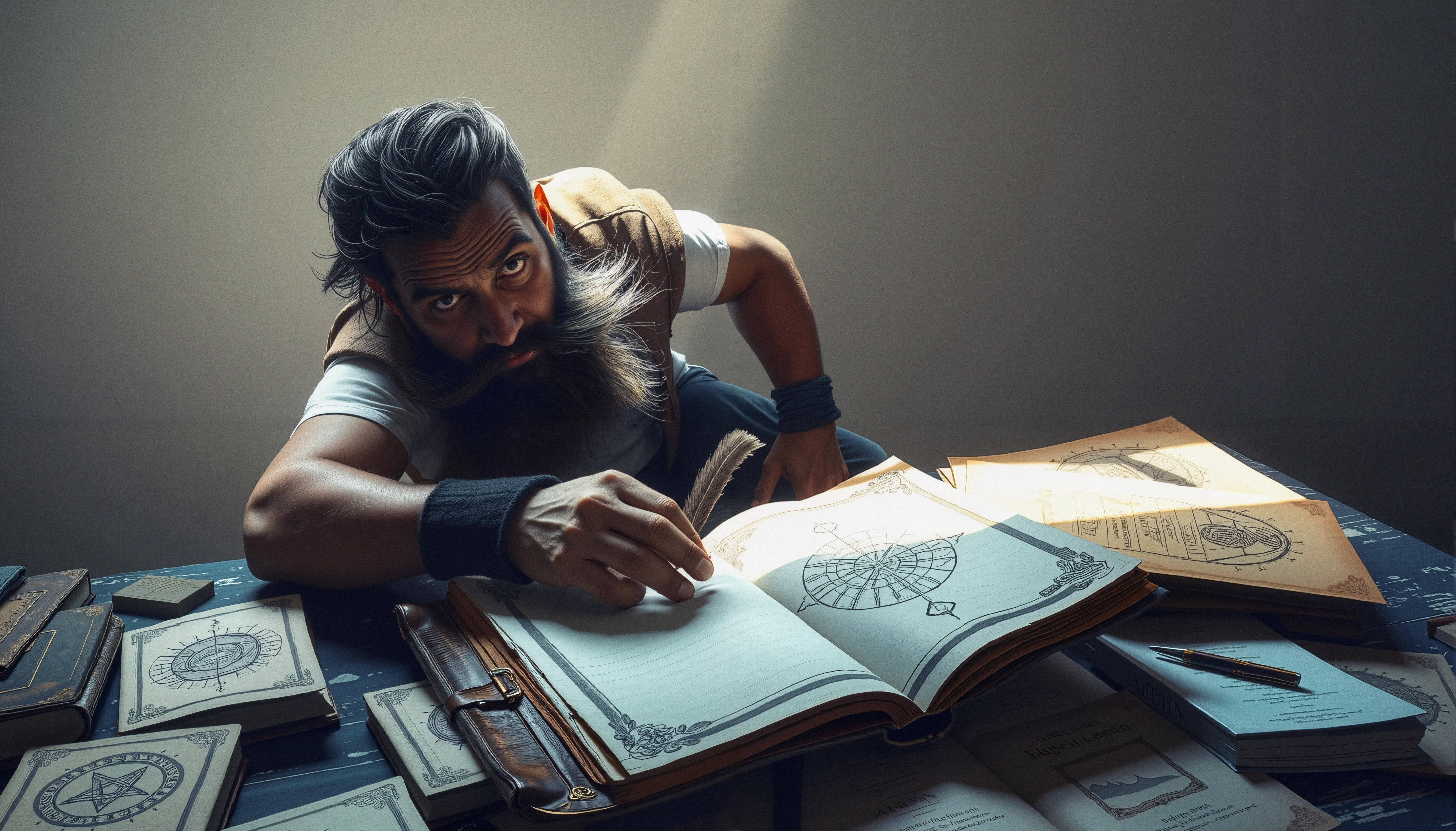 Scholar Immersed in Intense Study